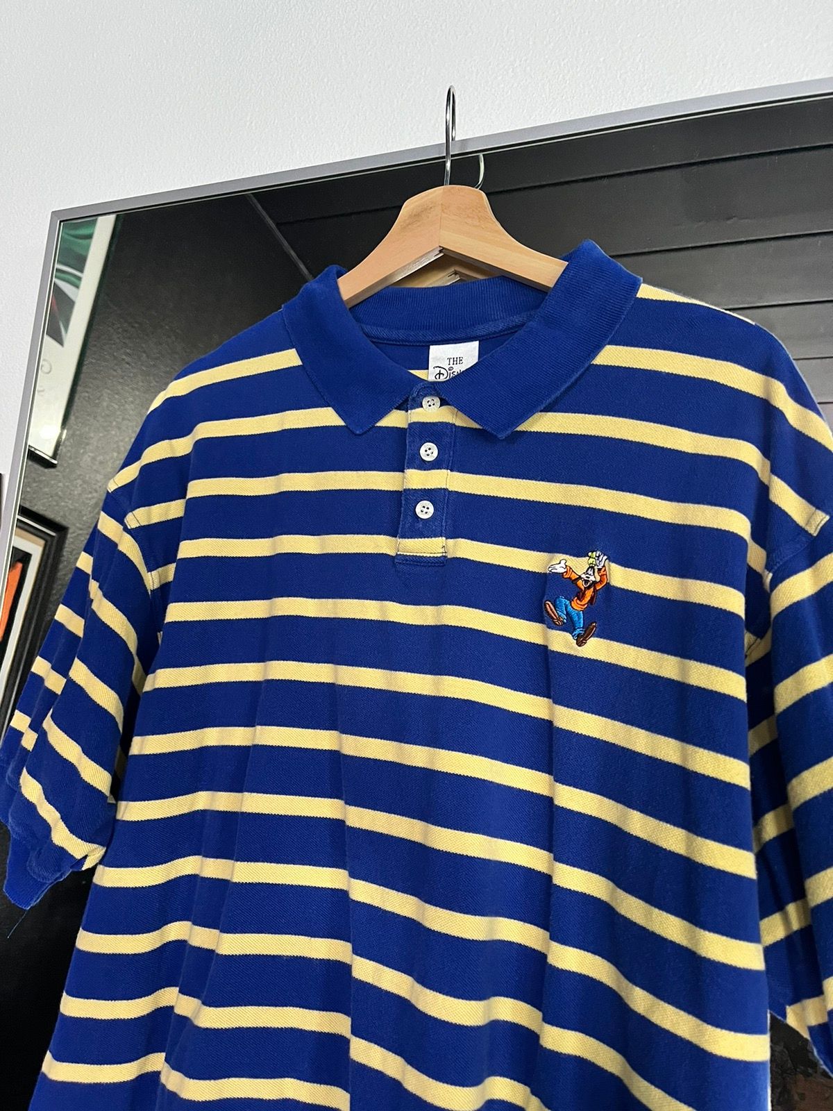 Vintage Vintage 1990s Goofy Striped Disney World Polo Golf Shirt XXL ...