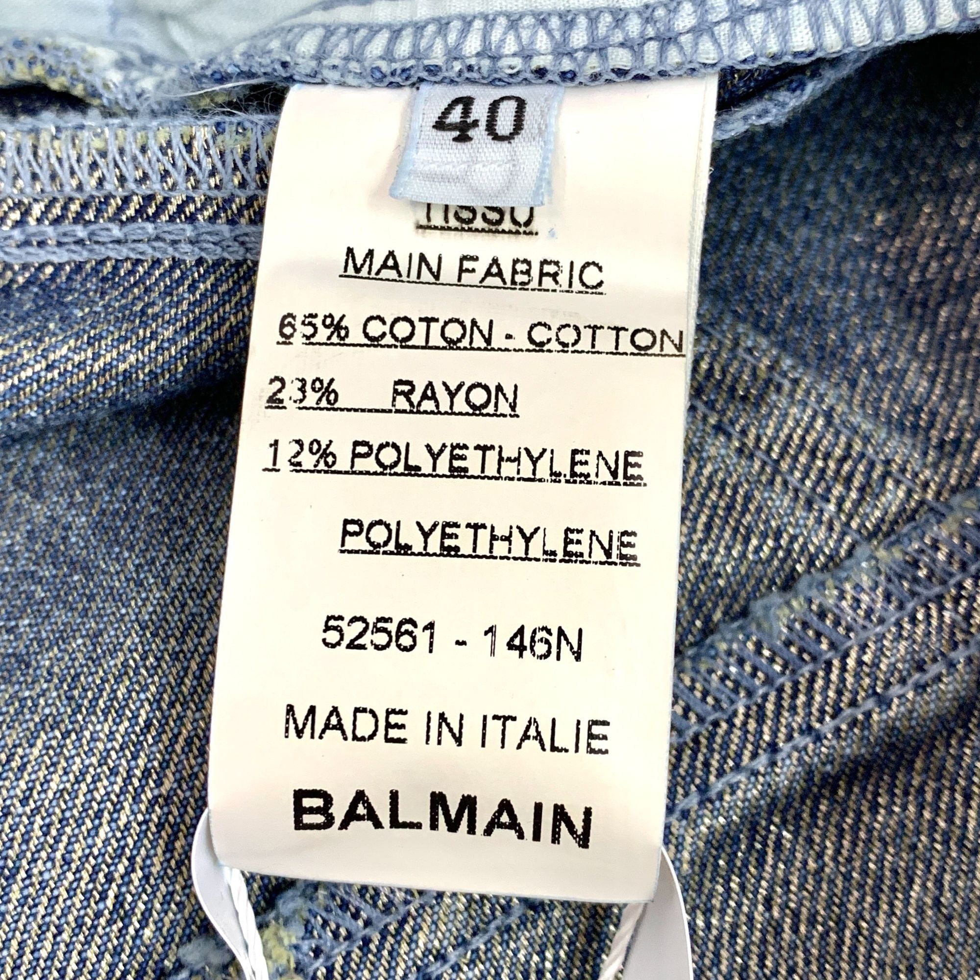 Balmain Balmain Blue Distressed Zippered Casual Denim Trousers Size Size 40" / US 18 - 9 Thumbnail