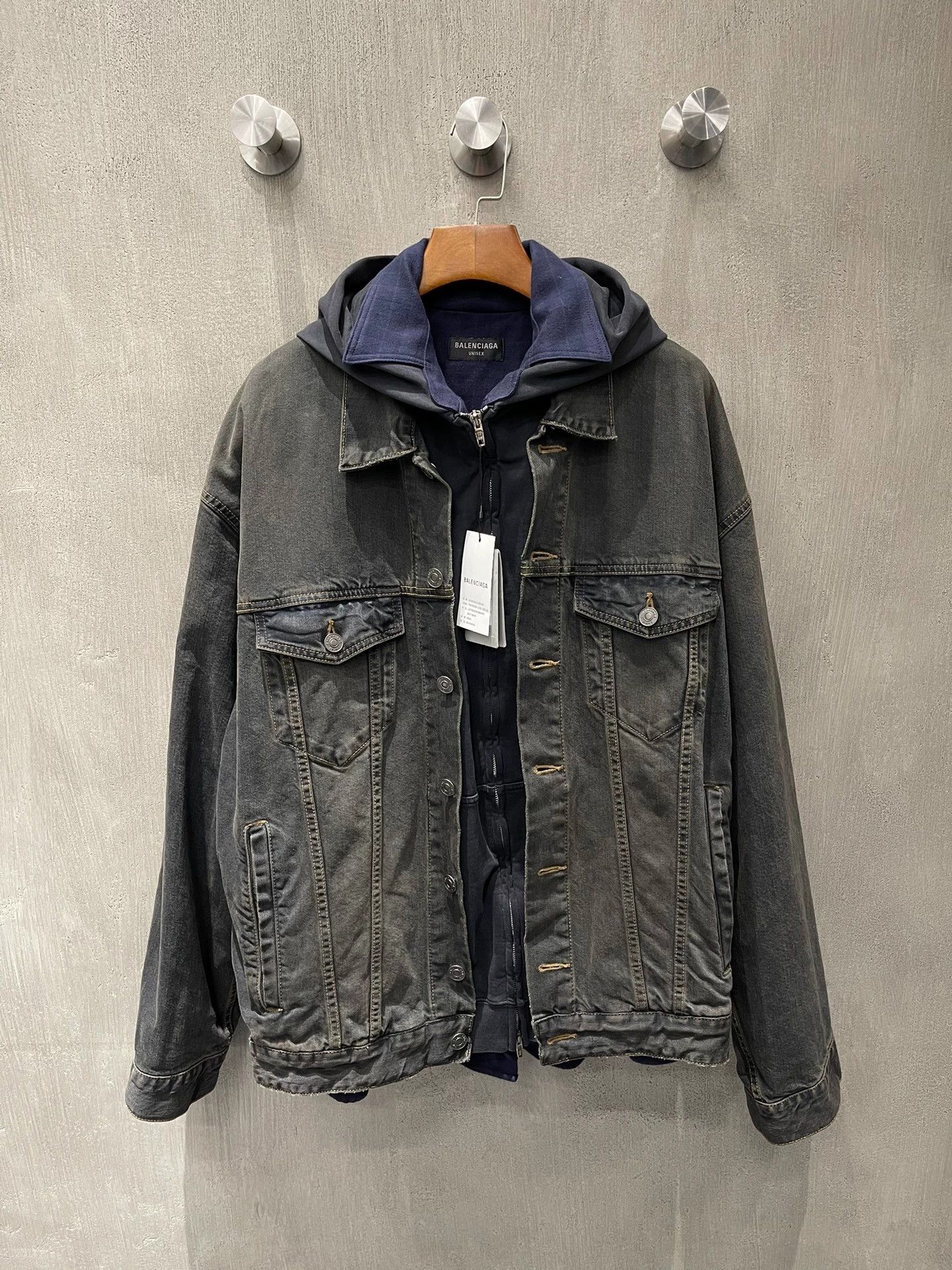 Balenciaga Balenciaga Denim Layered Jacket - dmc Size US XXL / EU 58 / 5 - 1 Thumbnail