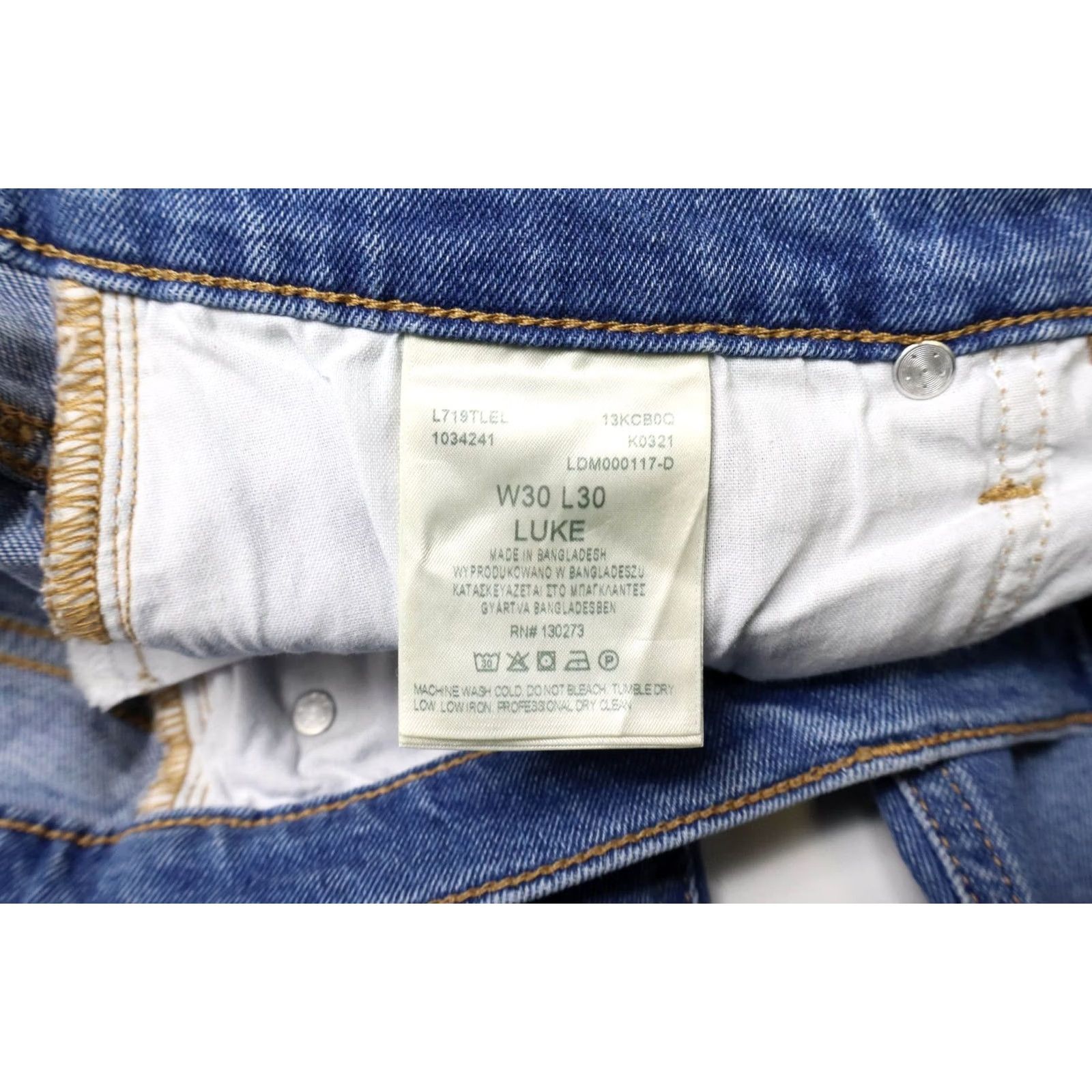 Lee Lee Luke Jeans Men's W30/L30 Fade Effect Whiskers Zip Fly Stretch Blue Slim Size US 30 / EU 46 - 6 Thumbnail