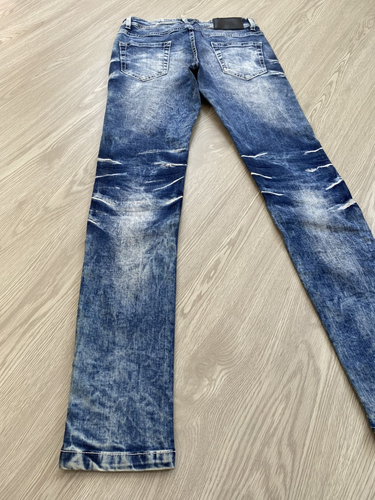 If Six Was Nine × Le Grande Bleu (L.G.B.) × Tornado Mart 2000s Cavaria Fuga Clawmark Nice Faded Skinny Jeans Size US 26 / EU 42 - 18 Thumbnail
