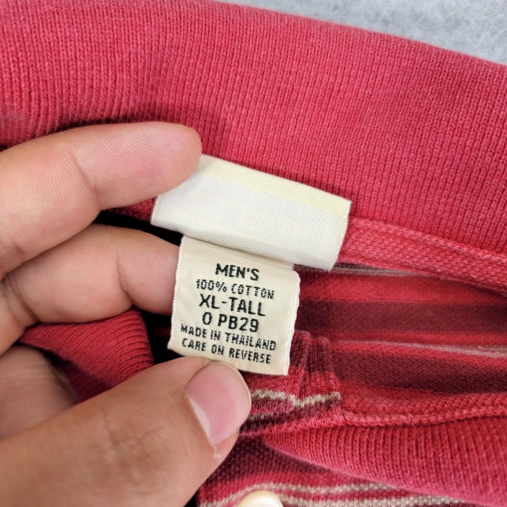 Vintage VINTAGE LL Bean Shirt Mens XL Tall Striped Cotton Traditional Fit Long Sleeve Polo vtg Size US XL / EU 56 / 4 - 4 Thumbnail