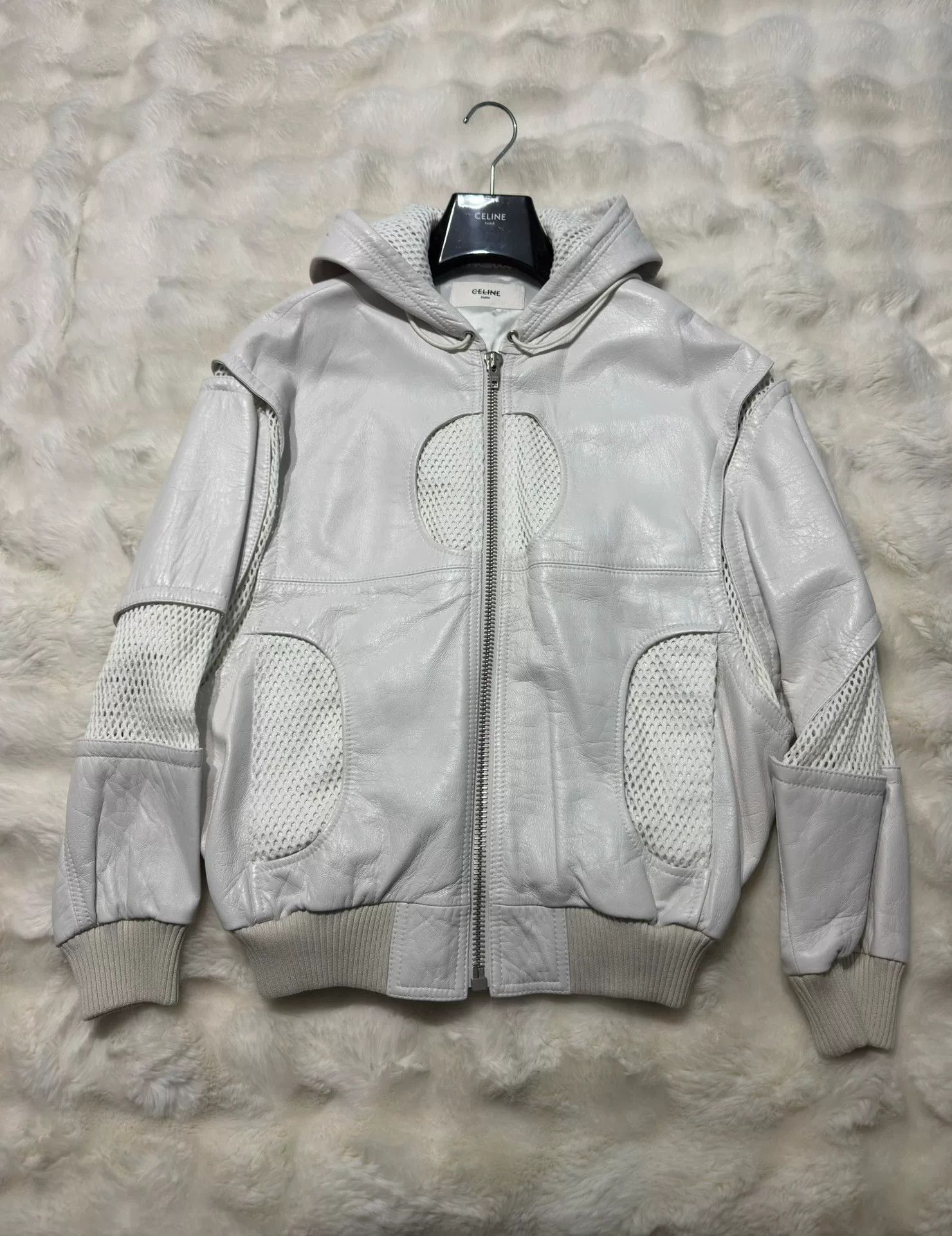 Celine CELINE 22SS Runway Mesh Leather Jacket Size US S / EU 44-46 / 1 - 1 Thumbnail
