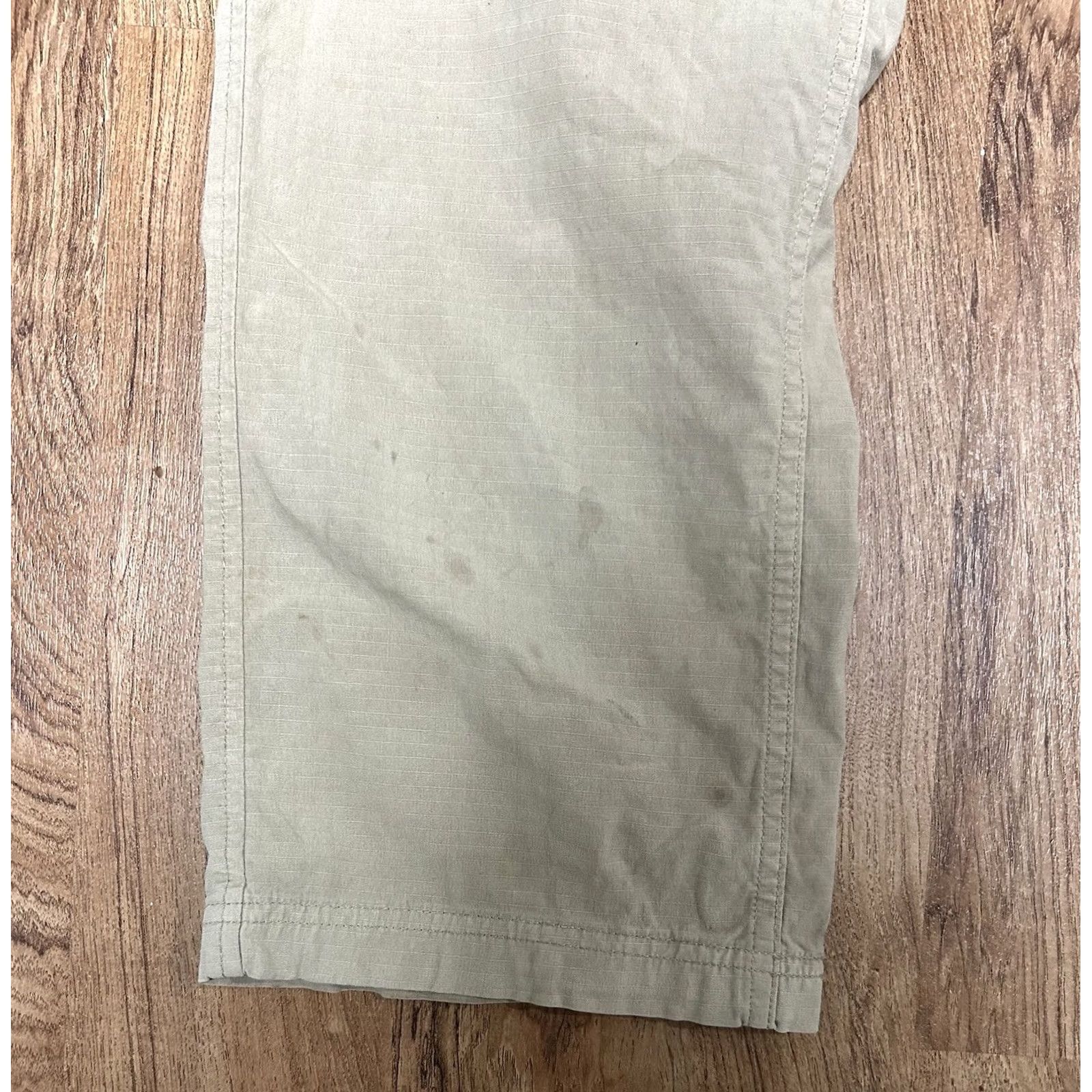 CO Duluth Trading Co Pants 38x30 Regular Straight Khaki Beige Cotton Blend Stretch Button Zipper Pockets Logo USA Men Size US 38 / EU 54 - 4 Thumbnail