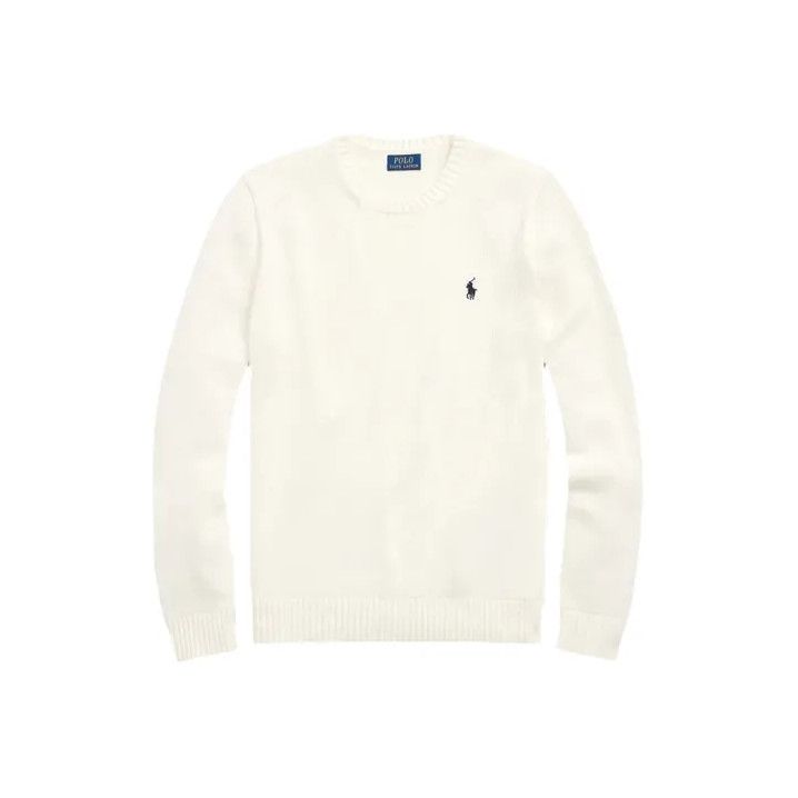 Polo Ralph Lauren Polo Ralph Lauren Men's Washed White Embroidered Knit Sweater Size US XL / EU 56 / 4 - 1 Thumbnail