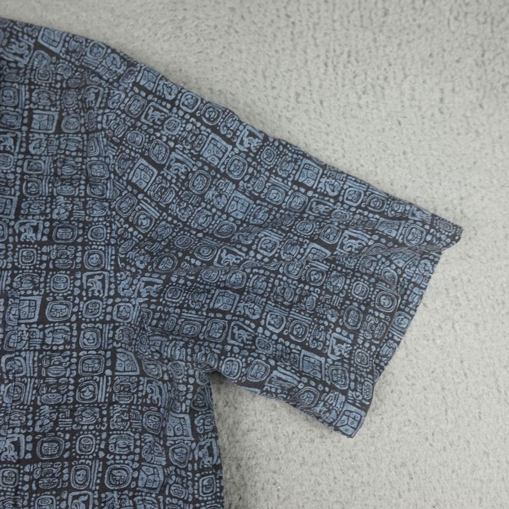 Vintage L.L.Bean Shirt Mens XL Blue Geometric Short Sleeve Button Up Camp Outdoor Size US XL / EU 56 / 4 - 5 Thumbnail