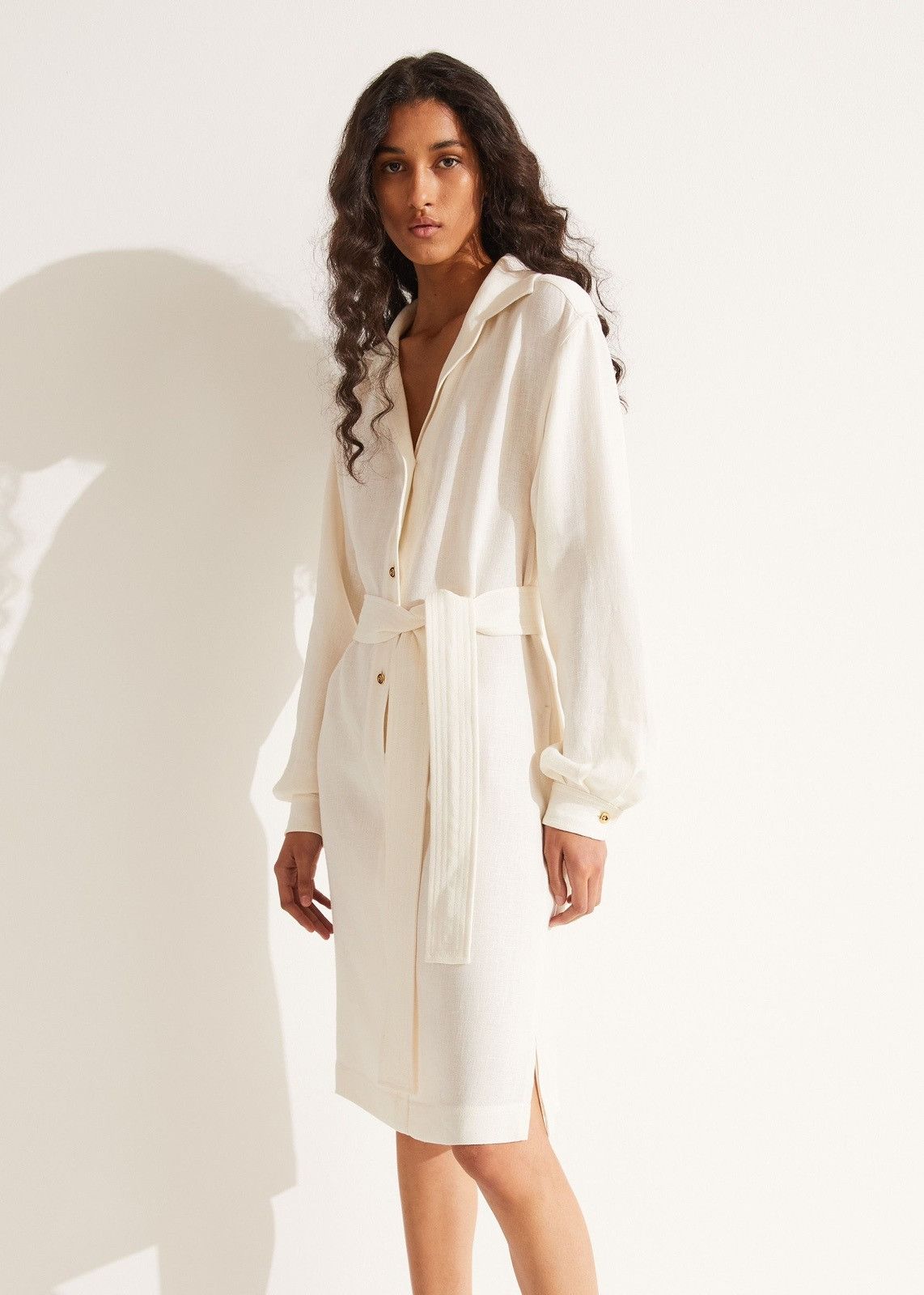 Loro Piana o1srvl11e0824 Birgit Summer Midi Dress in White Size M / US 6-8 / IT 42-44 - 4 Thumbnail