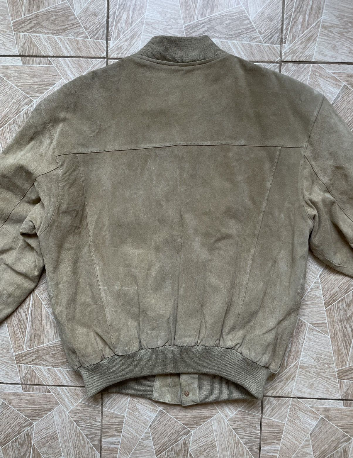 Designer × Leather × Vintage Real Leather Echtes Leder Cuir Veritable Suede Bomber Jacket Size US L / EU 52-54 / 3 - 11 Thumbnail