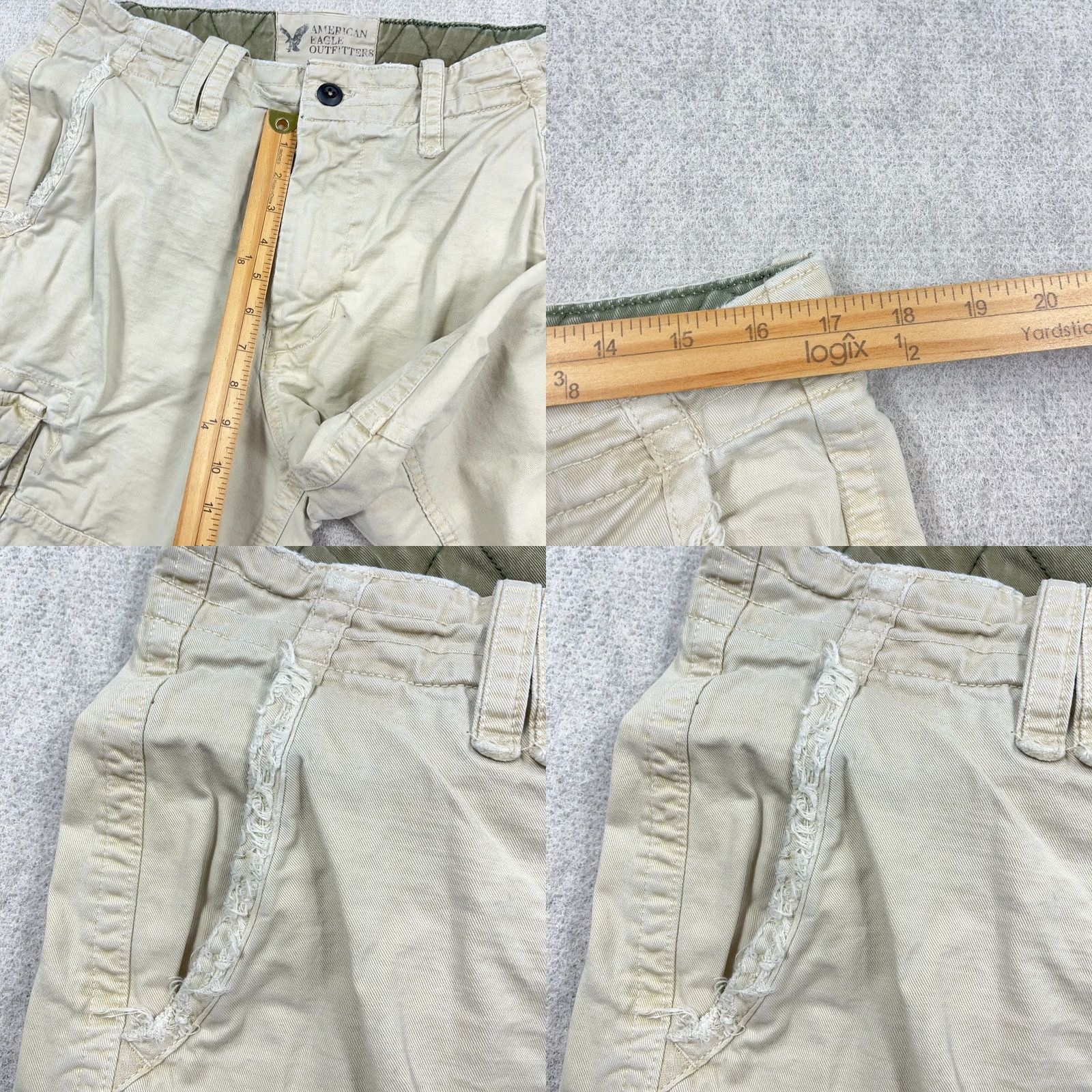 American Eagle Outfitters American Eagle Cargo Shorts Men 33 Tan Khaki Vintage Y2K Retro Longer Length Size US 33 - 9 Thumbnail