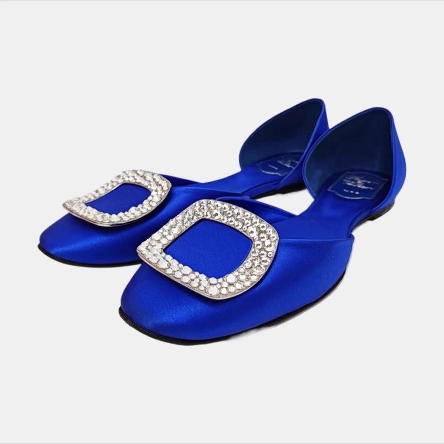 Roger Vivier Roger Vivier Satin Square Crystal Flats 39 Size US 8.5 / IT 38.5 - 1 Thumbnail