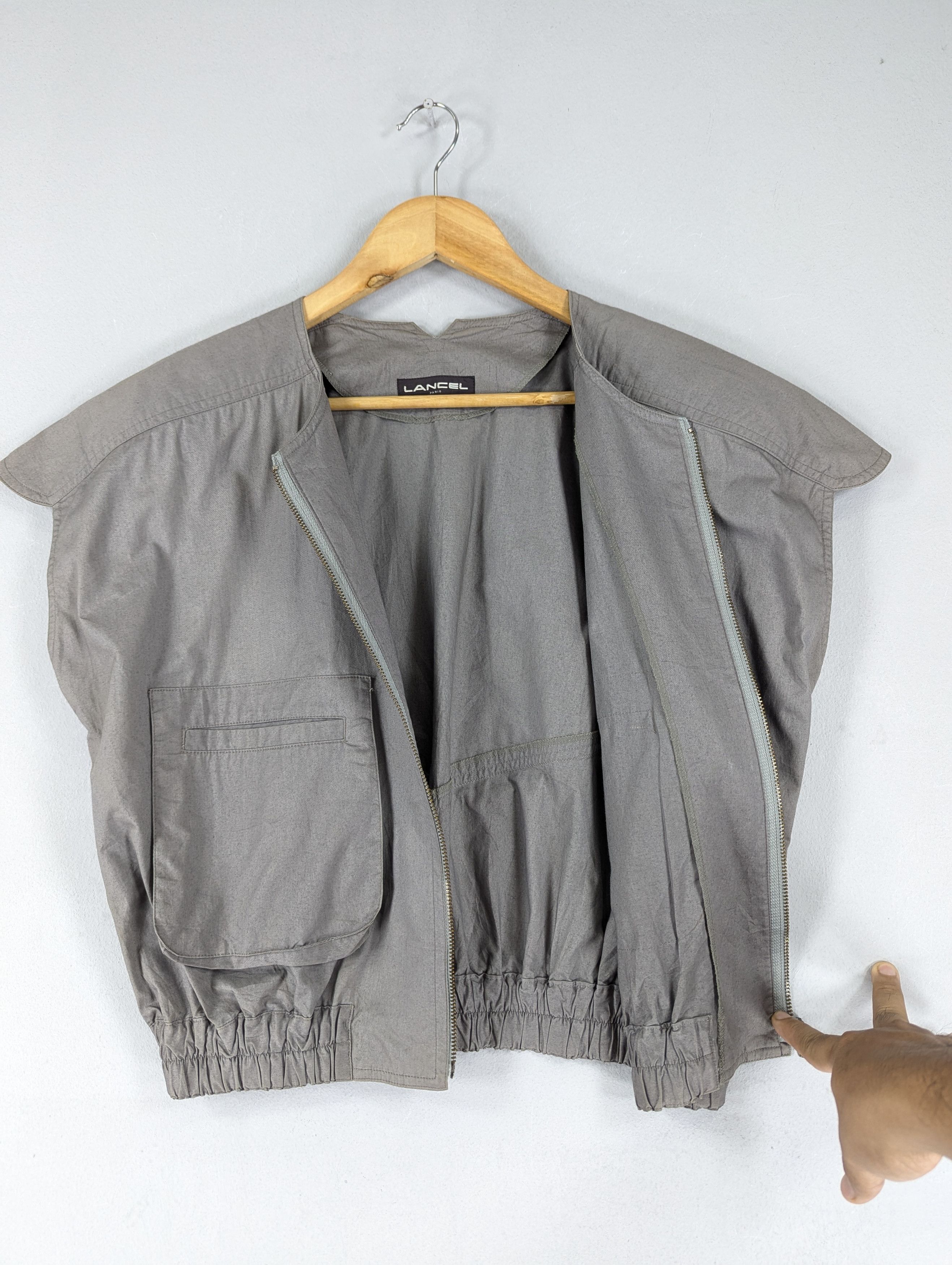 Lancel Vintage Lancel Paris Sleeveless Collarless Utility Vest Size L / US 10 / IT 46 - 6 Thumbnail
