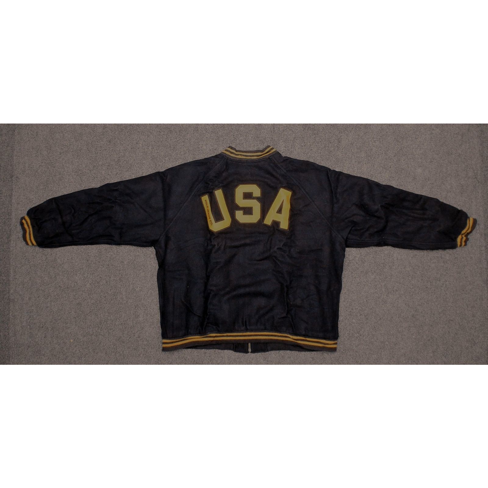Ralph Lauren Ralph Lauren 90s USA Patch Oversized Wool Varsity Jacket Size US XXL / EU 58 / 5 - 6 Thumbnail