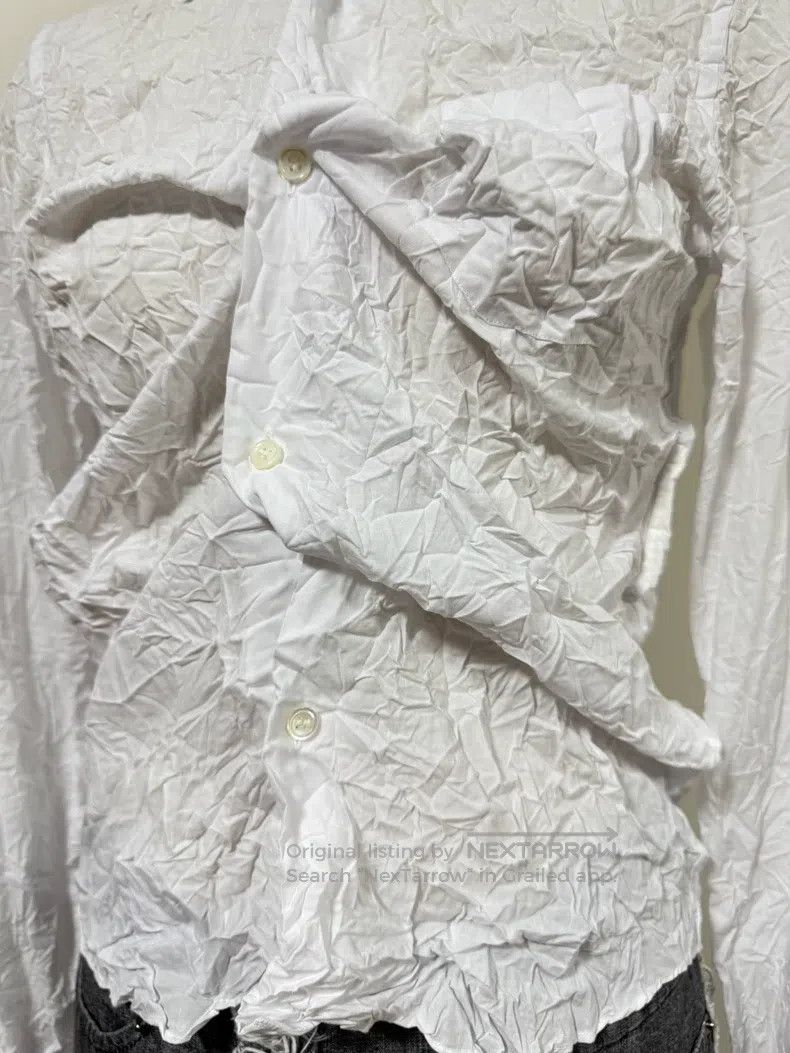 Junya Watanabe Junya Watanabe White Pleated Origami Texture Point Collar Size S / US 4 / IT 40 - 3 Thumbnail
