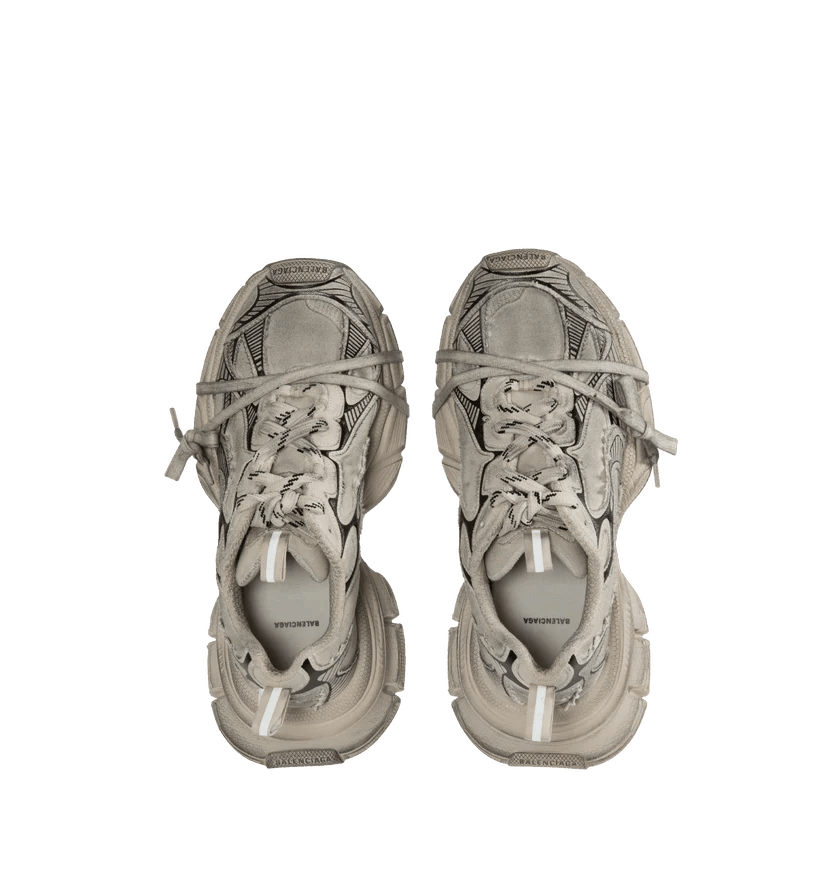 Balenciaga o1h1sh11224 Destroyed Canvas Sneakers in Beige Size US 11 / EU 44 - 2 Thumbnail