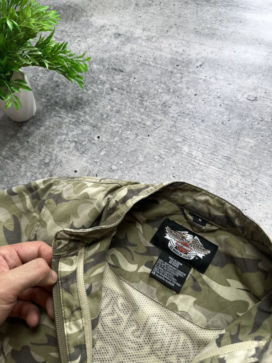 Harley Davidson Vintage Harley Davidson Motorcycle Camo Moto Y2K Jacket! Size M / US 6-8 / IT 42-44 - 6 Thumbnail