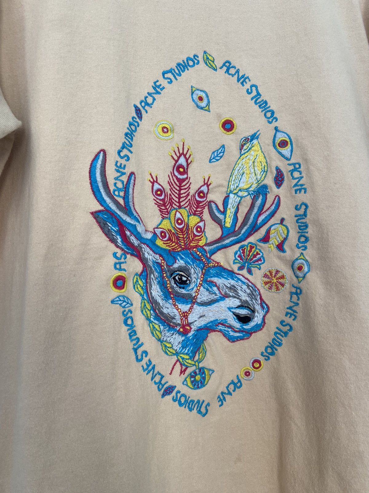Acne Studios Psychedelic Deer Embroidery Tee Shirt Size US L / EU 52-54 / 3 - 2 Thumbnail