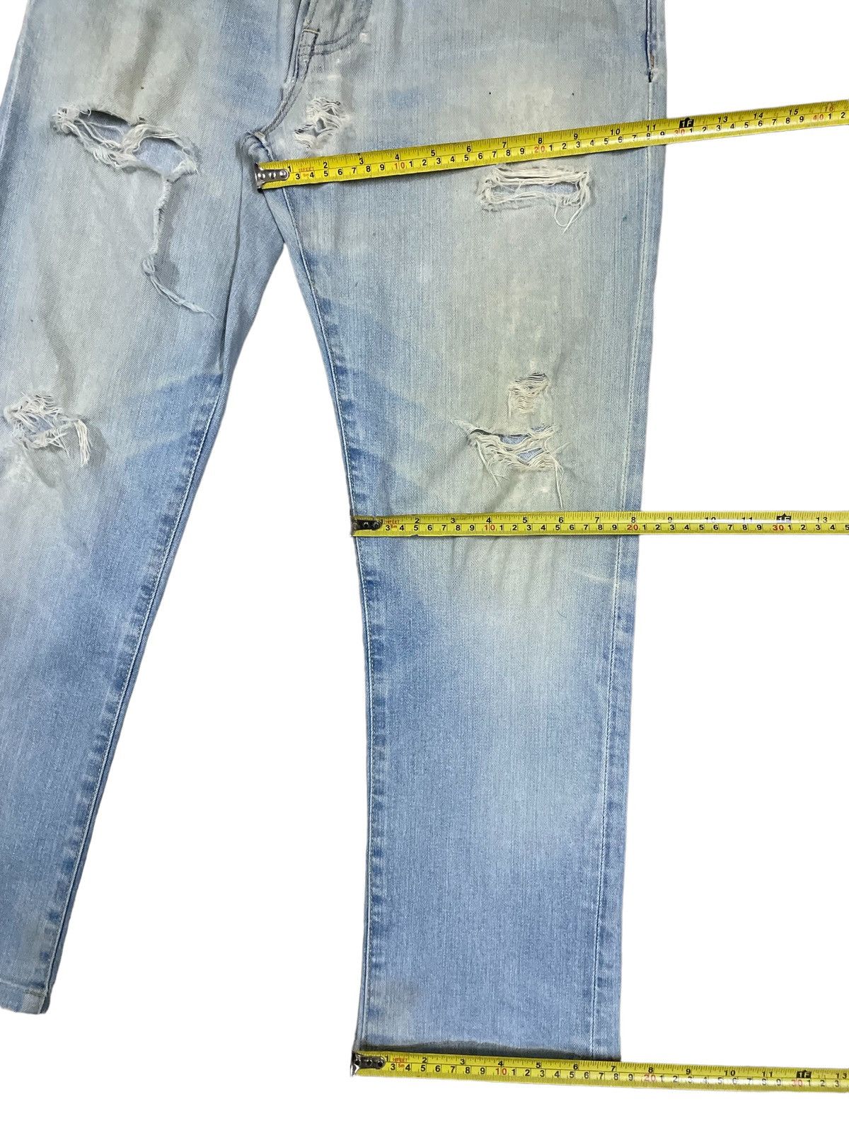 Jun Takahashi Japanese Streetwear Blue Wash Ripped Distressed Style Jeans Size US 32 / EU 48 - 11 Thumbnail