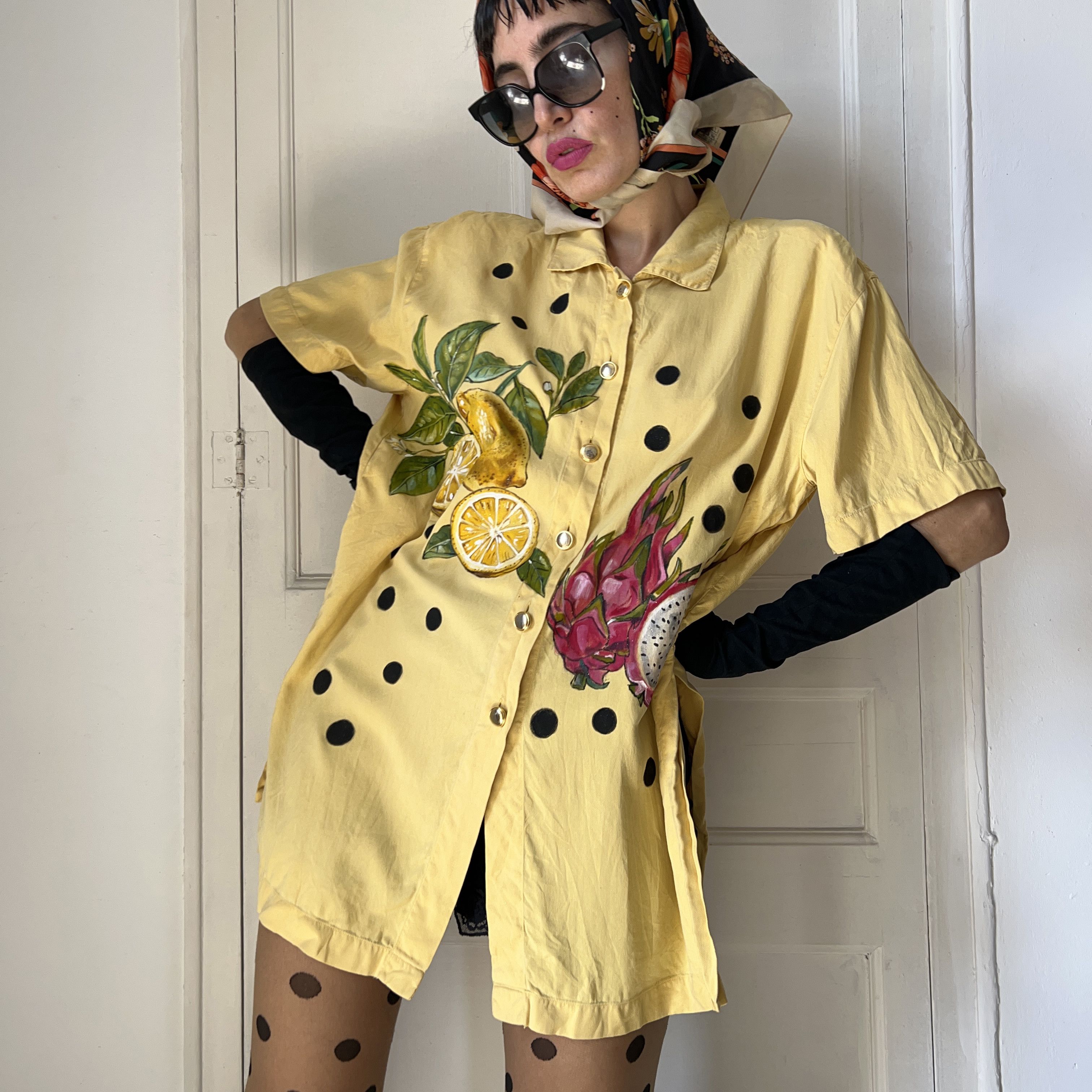 Escada Hand Painted Escada Reworked Fruits Polka Dots Blouse Size M / US 6-8 / IT 42-44 - 7 Thumbnail