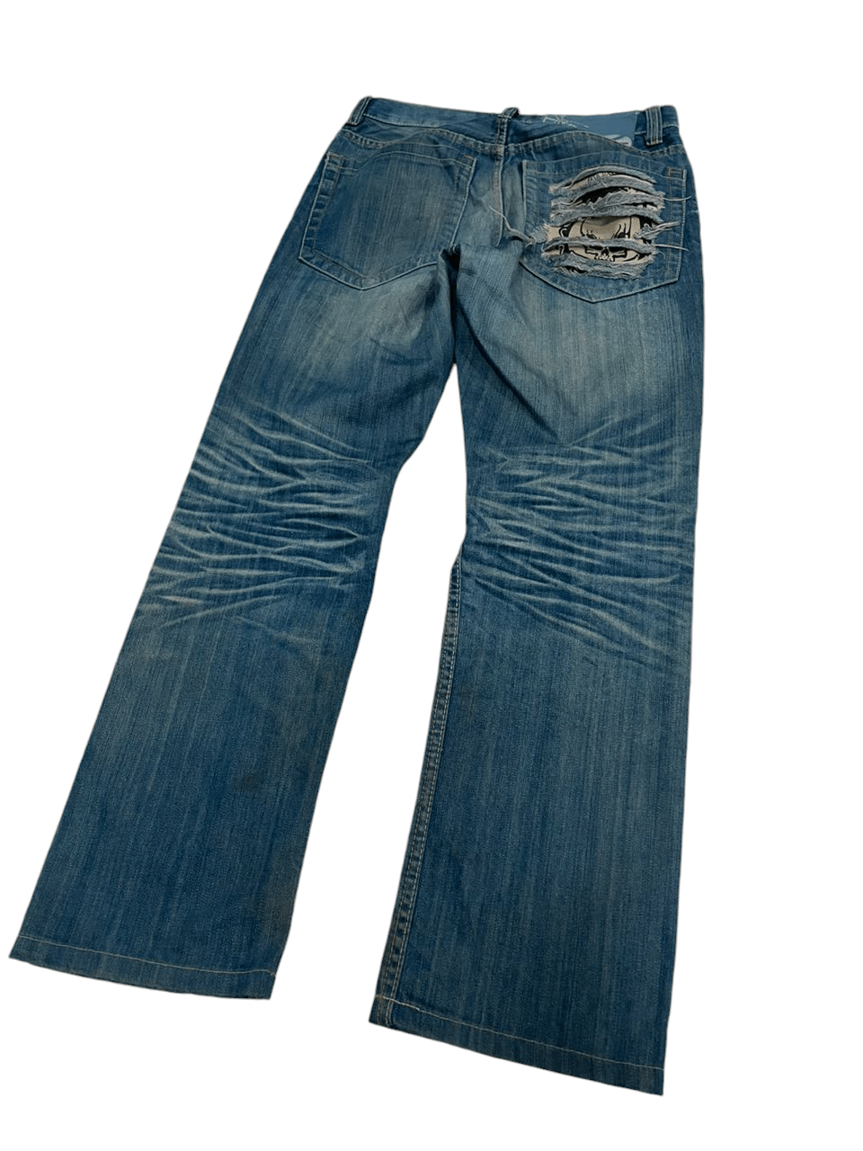 Energie × Japanese Brand 💥Flared Energie Worn Out & Distressed Style Denim 💥 Size US 30 / EU 46 - 6 Thumbnail