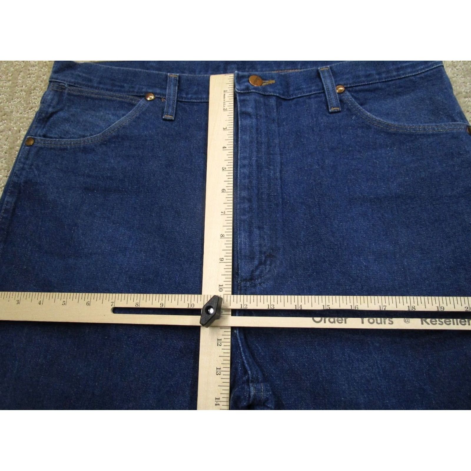 Wrangler Wrangler Jeans Men 38x34 Blue Cowboy Cut Original Fit Western Pants Dark Wash Jeans Regular Rise Mens 5-Pocket Denim Logo Wrangler Cowboy Cut 13MWZ Size US 38 / EU 54 - 6 Thumbnail