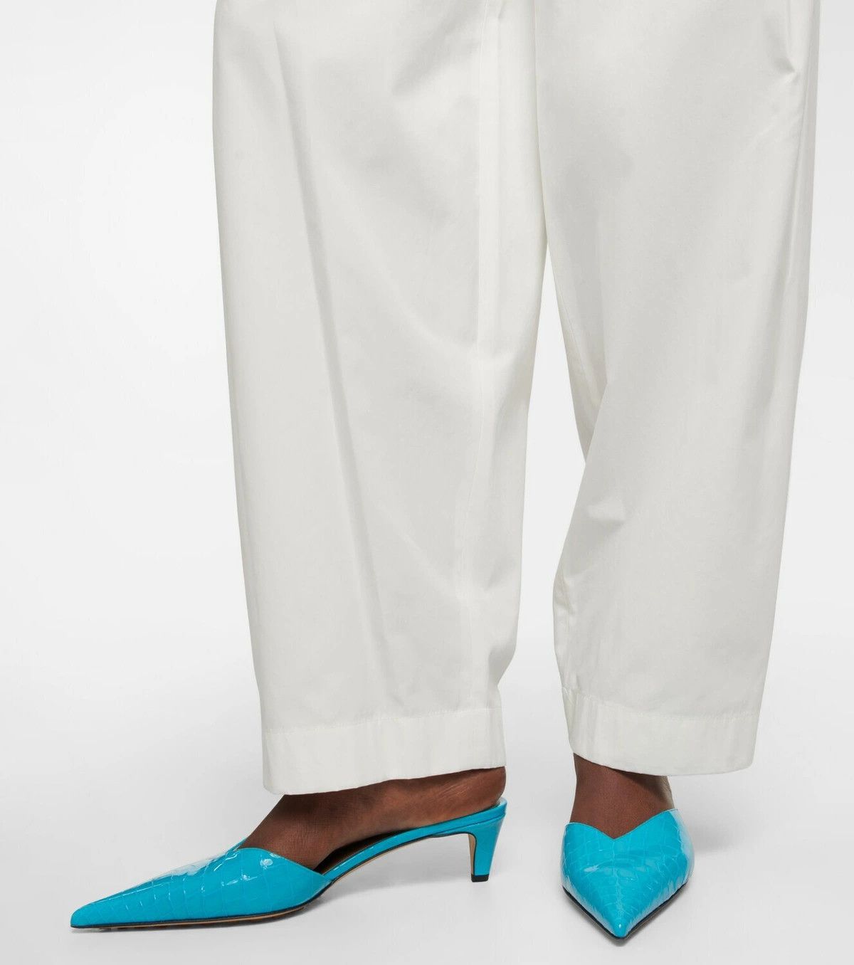 Bottega Veneta Bottega Veneta Punta Mule Pump in Croc-embossed Leather Pool Size US 9 / IT 39 - 6 Thumbnail