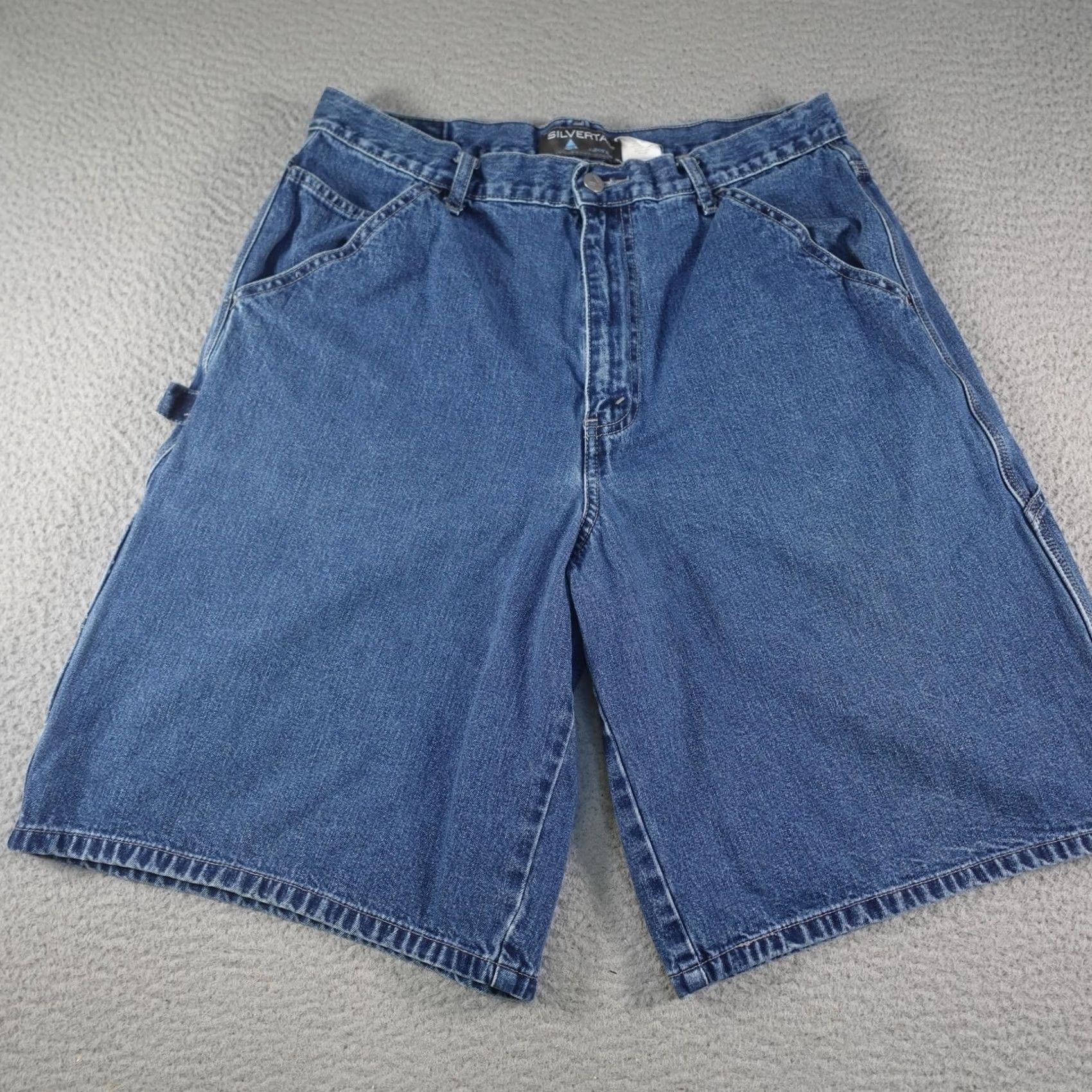 Levi's VINTAGE Levi's SilverTab Denim Cargo Shorts Mens 34 Blue Baggy Workwear Carpenter Shorts Size US 34 / EU 50 - 2 Thumbnail