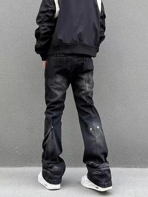 Imperious Street washed distressed patchwork micro-flare jeans Size US 32 / EU 48 - 1 Thumbnail
