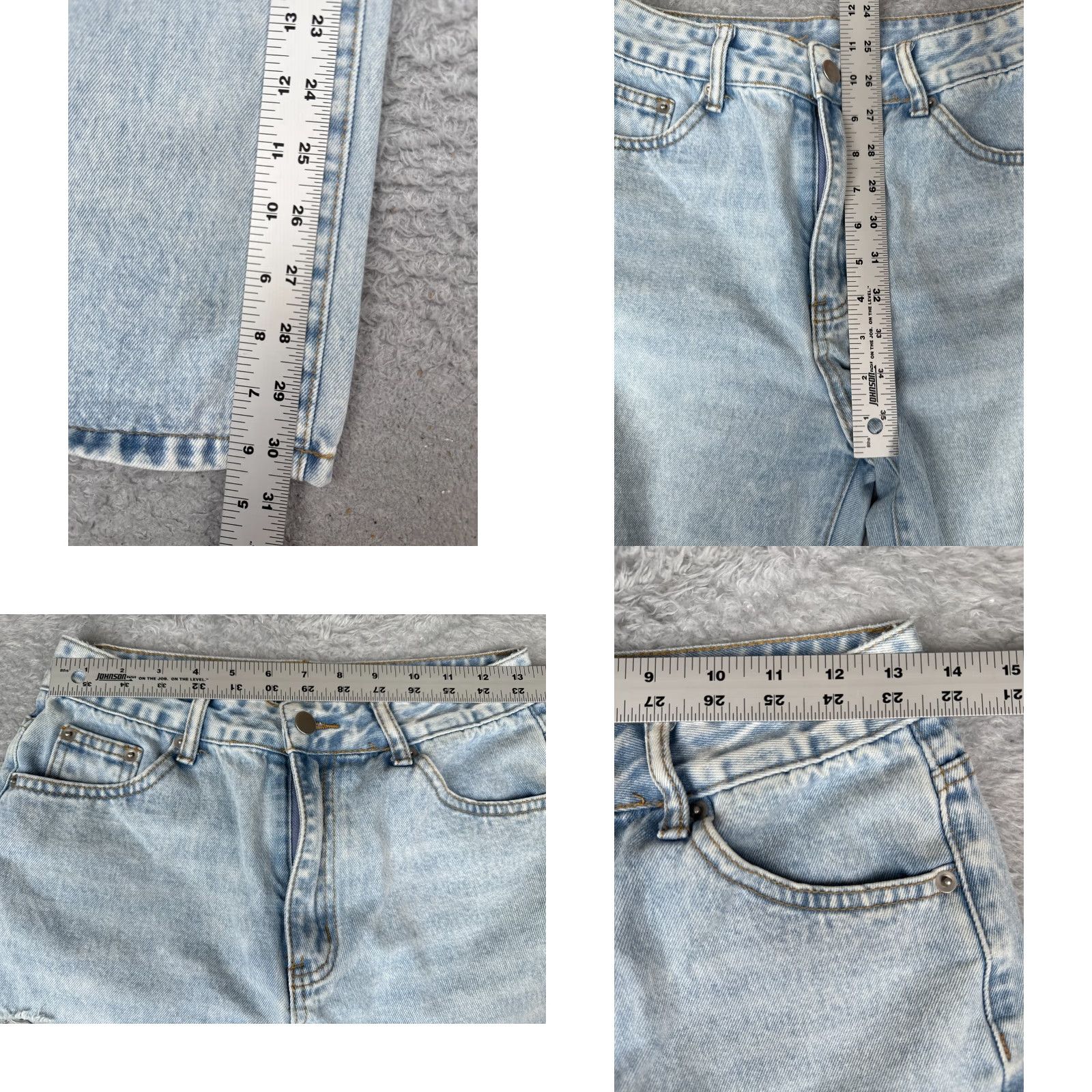 Shein Shein Jeans Women 4 Blue Denim Wide-Leg High Rise Distressed 26x31 90s Women Size 27" / US 4 / IT 40 - 8 Thumbnail