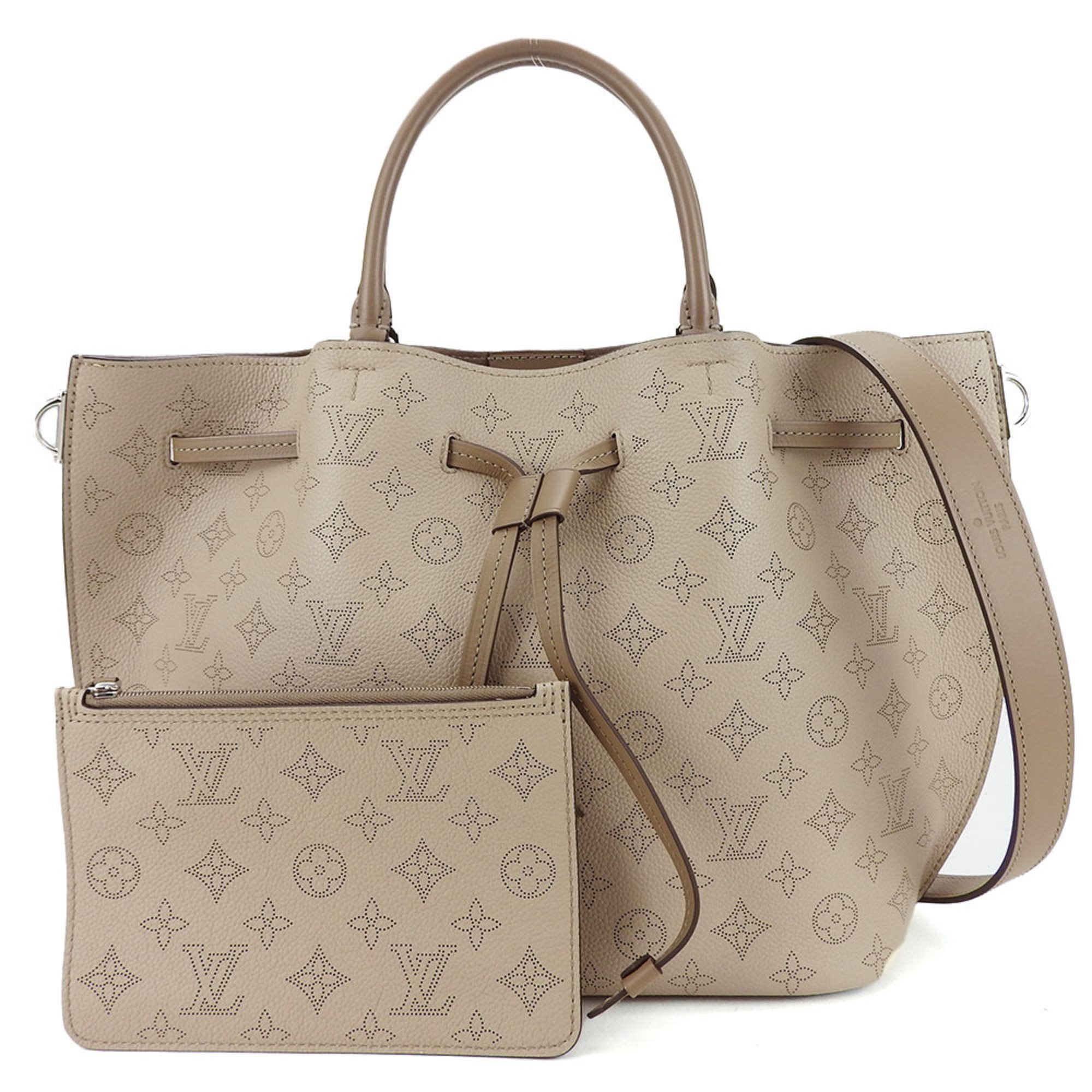 image of Louis Vuitton Handbag Girarotta M54403 Monogram Mahina Gale Beige Shoulder Bag For Women Louis Vuit