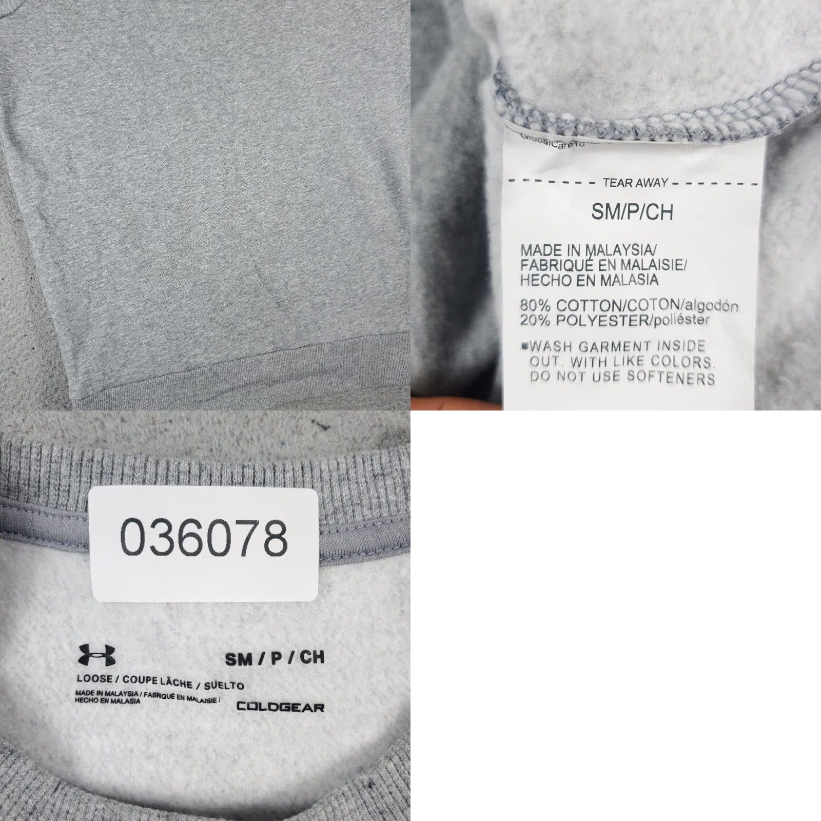 Under Armour Under Armour Mens Small Gray Long Sleeve Pullover Sweater Size US S / EU 44-46 / 1 - 8 Thumbnail