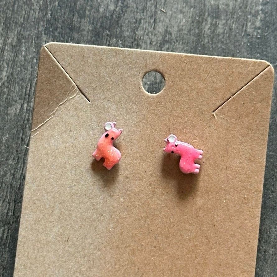Other pink llama stud earrings Size ONE SIZE - 1 Thumbnail