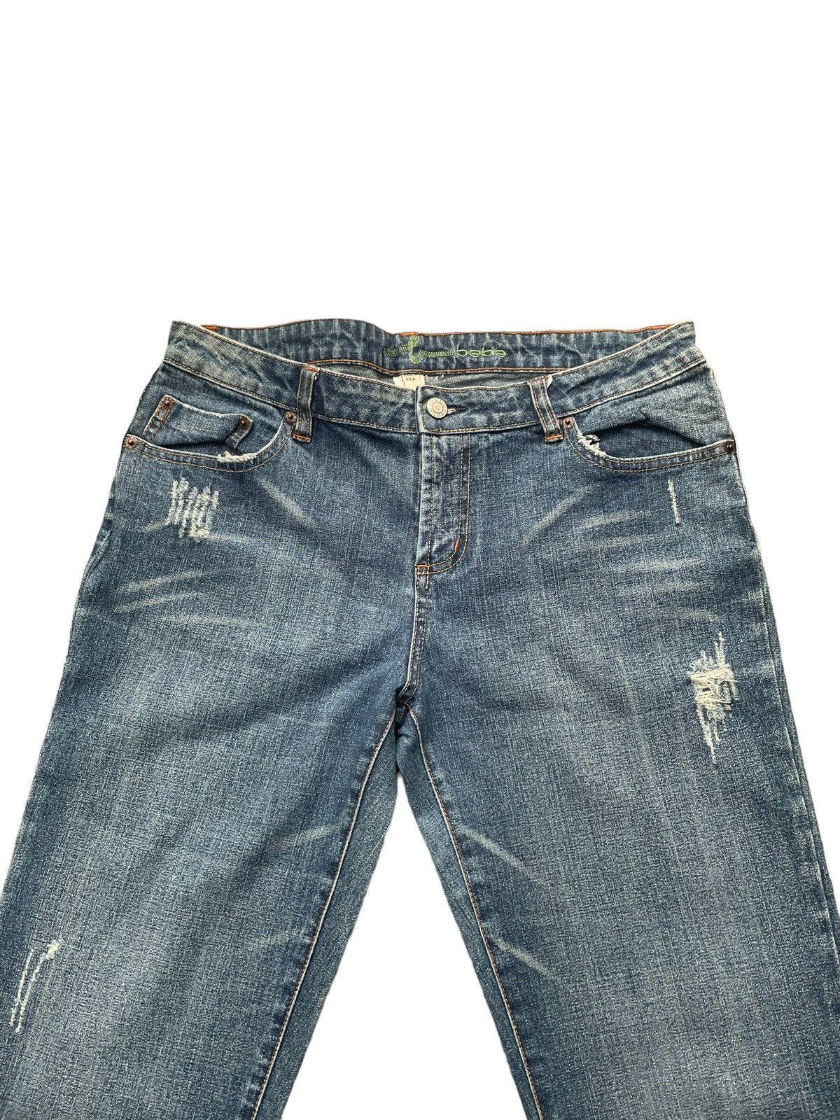 Bebe × Designer Bebe Flare Distresed Denim Size 33" - 4 Thumbnail