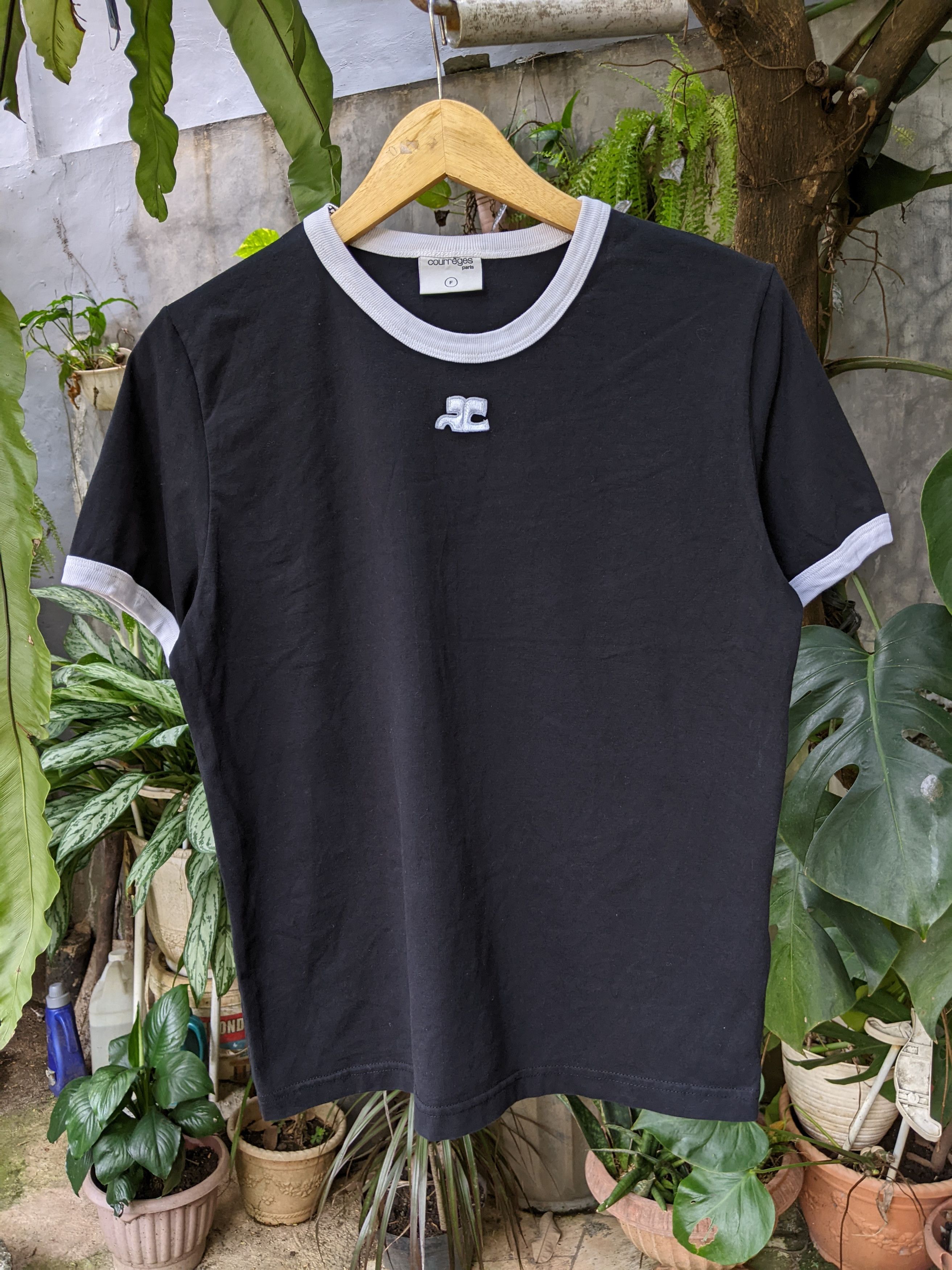 Courreges Logo Cotton Jersey T shirt Size ONE SIZE - 1 Thumbnail