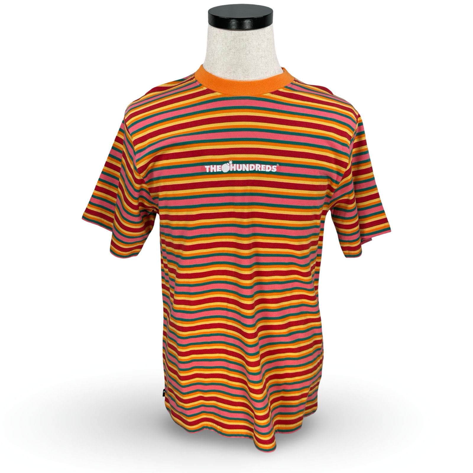 The Hundreds The Hundreds Pike SS T-Shirt Men M Orange Striped Cotton New Size US M / EU 48-50 / 2 - 1 Thumbnail
