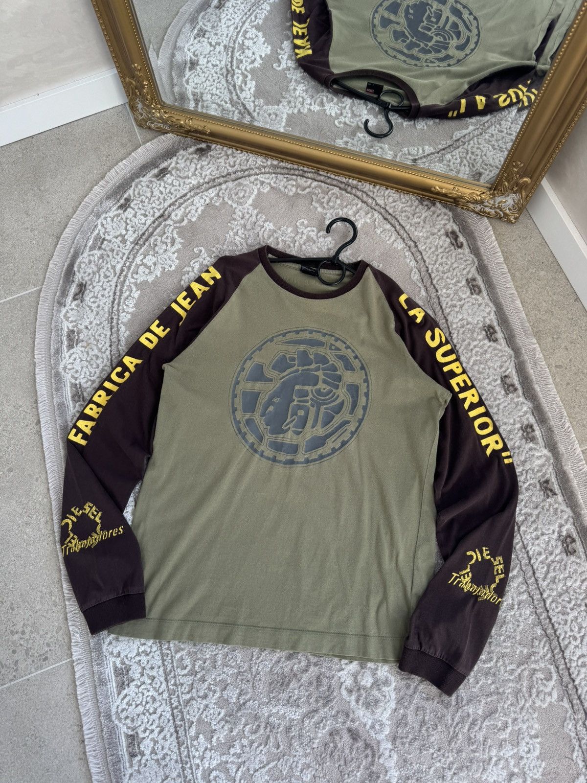 Diesel 90s Vintage Diesel Indigo Japanese Inscription Logo longslev Size US S / EU 44-46 / 1 - 1 Thumbnail