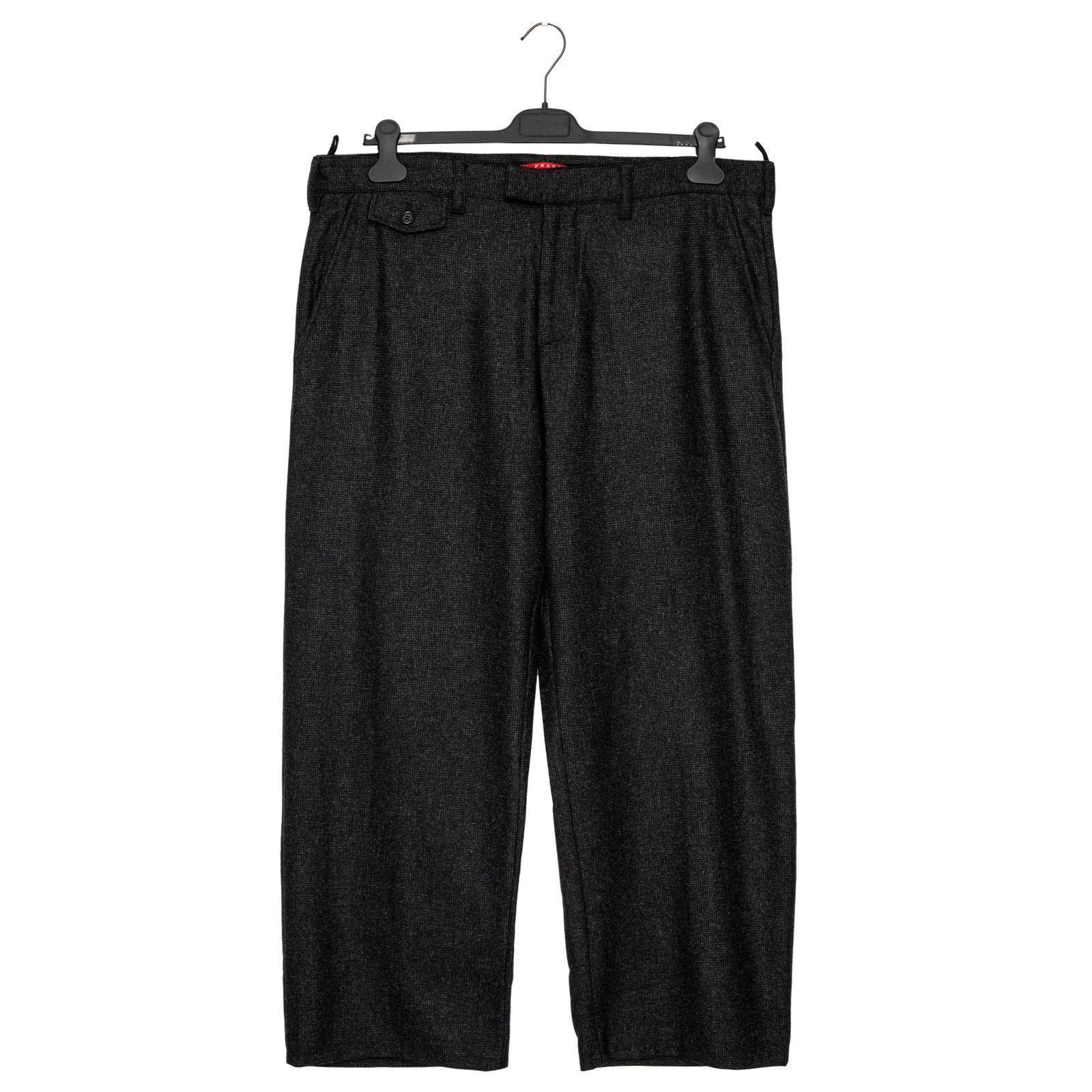 Prada Prada 2008 Linea Rossa Black Logo Knit Wool Trouser Pants Size US 40 / EU 56 - 1 Thumbnail