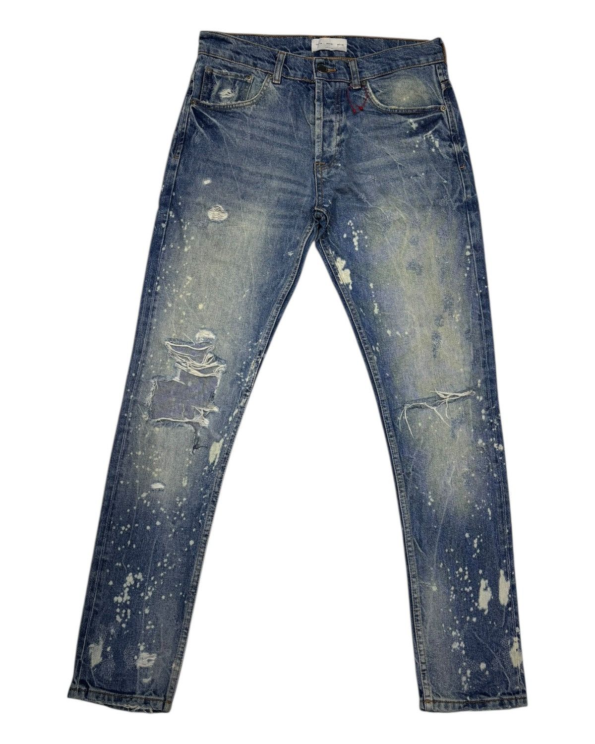 Le Grande Bleu (L.G.B.) ZARA ACID WASH DISTRESSED DENIM JEANS Size US 30 / EU 46 - 8 Thumbnail