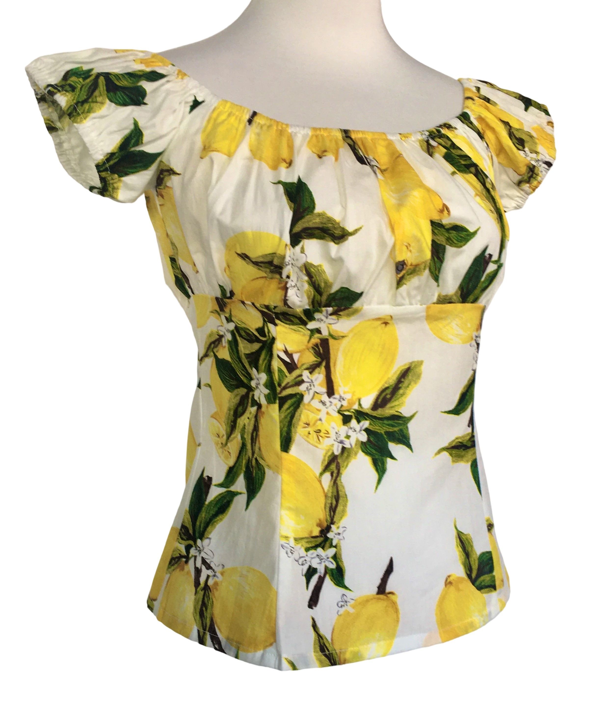 Other Women tops lemon print off shoulder slim fit Size M / US 6-8 / IT 42-44 - 1 Thumbnail