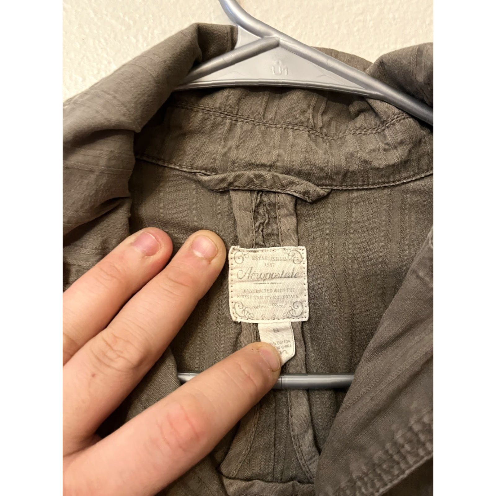 Aeropostale AEROPOSTALE Womens Jacket Shirt Button Up Brown 100% Cotton S Peacoat Vintage Casual Mens Womens Boys Girls Size S / US 4 / IT 40 - 2 Thumbnail