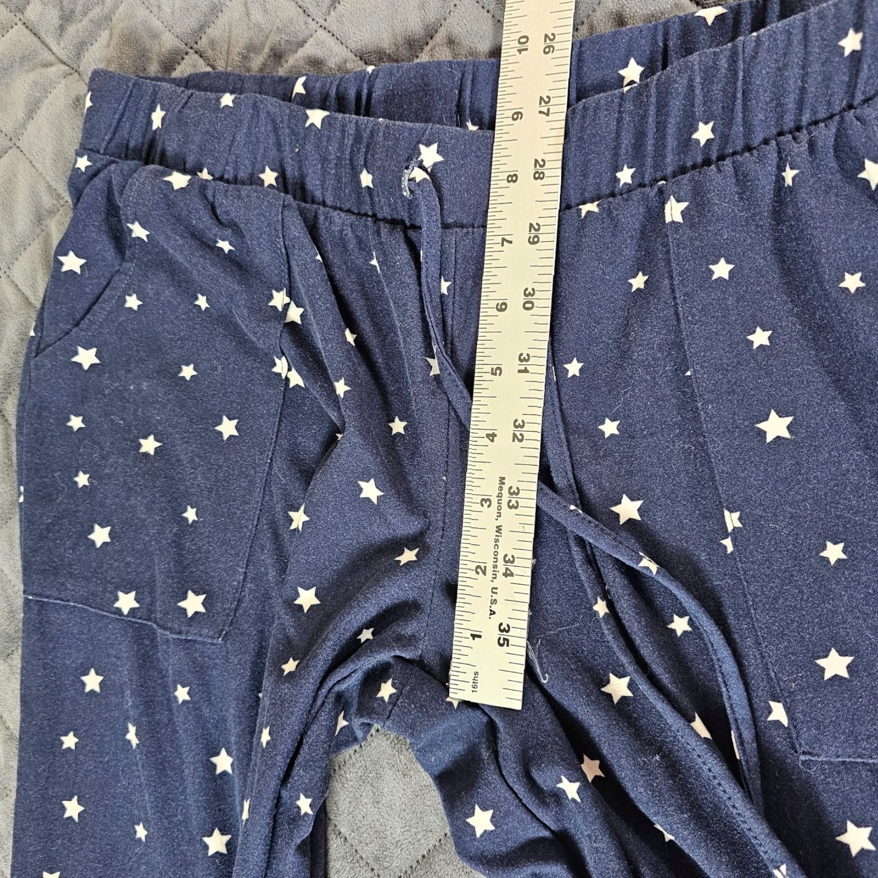 Lucky Brand Lucky Brand Sweatpants Women S Star Print Fleece Drawstring Crop Navy Blue/Blue Size 28" / US 6 / IT 42 - 7 Thumbnail