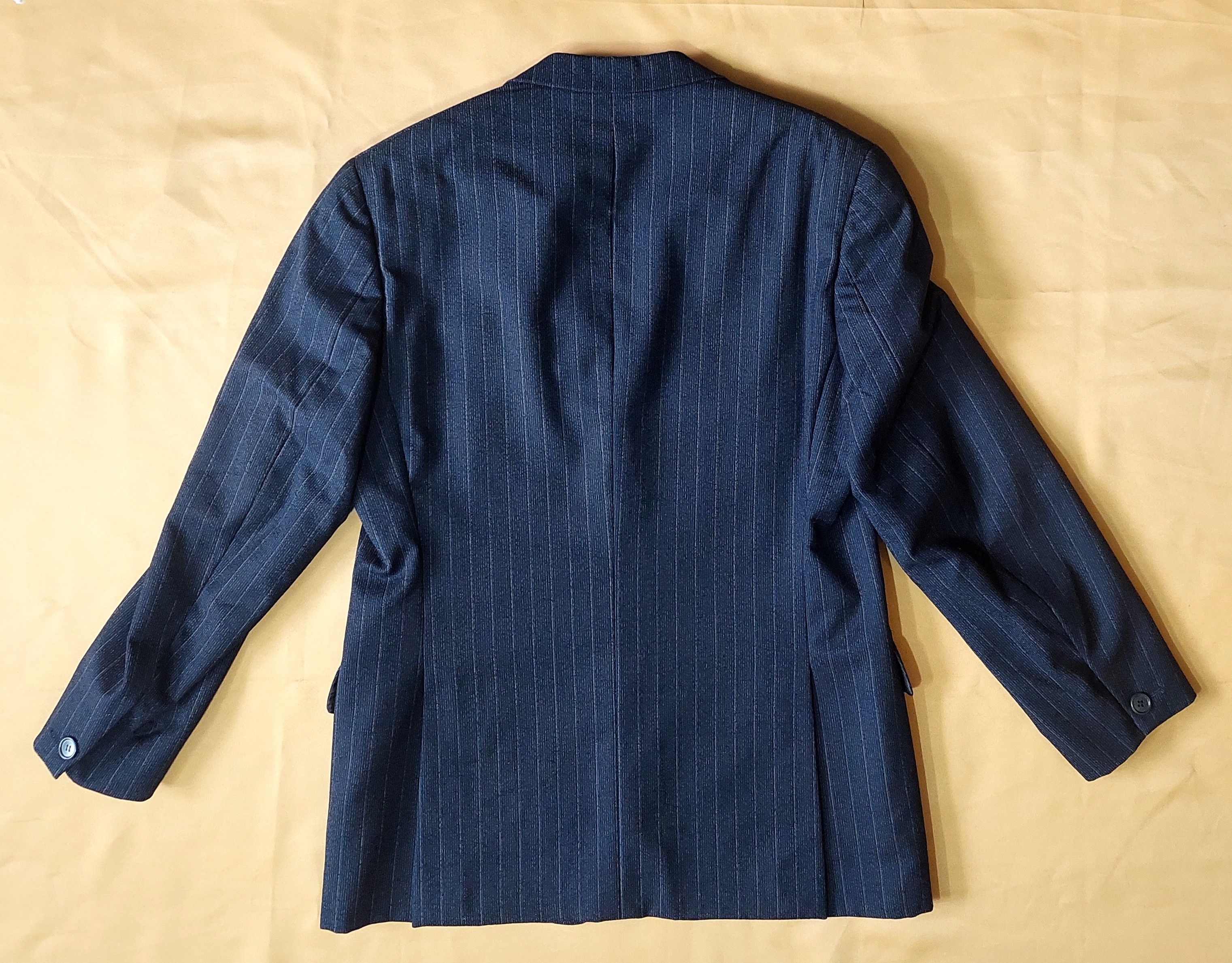 Romeo Gigli Romeo Gigli Wool Blazer Navy Pinstripe 90s Mens Size 50 IT Size 50R - 2 Thumbnail