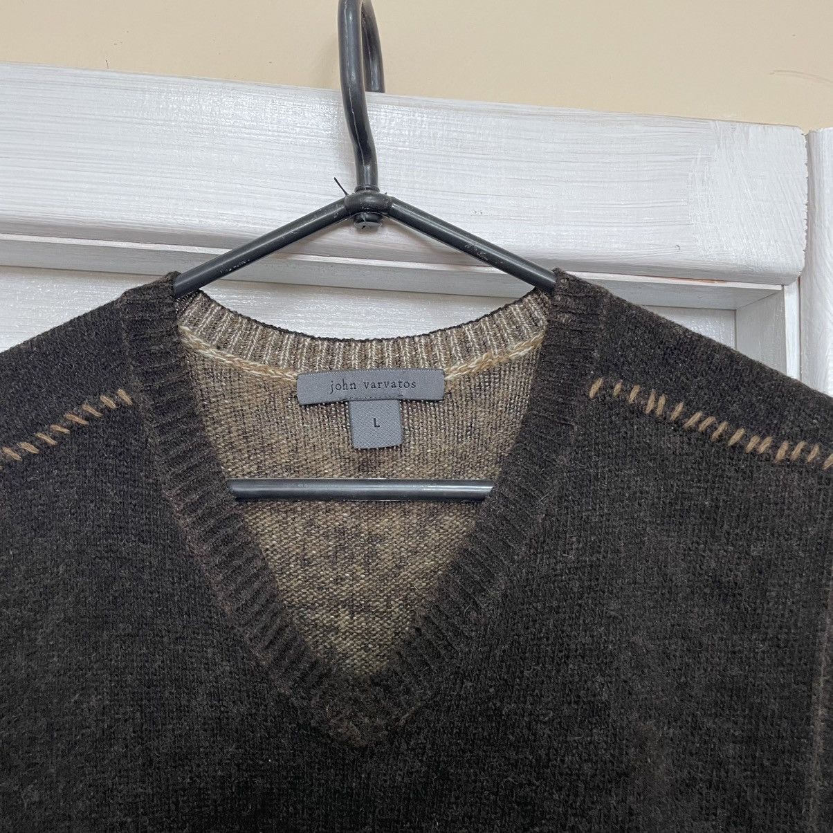 John Varvatos JOHN VARVATOS brown sweater vest cardigan Size US L / EU 52-54 / 3 - 2 Thumbnail