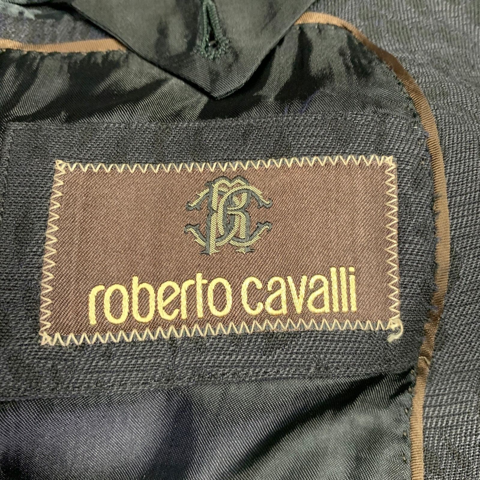 Roberto Cavalli Size 38 Black Animal Print Virgin Wool Sport Coat Size 38R - 6 Thumbnail