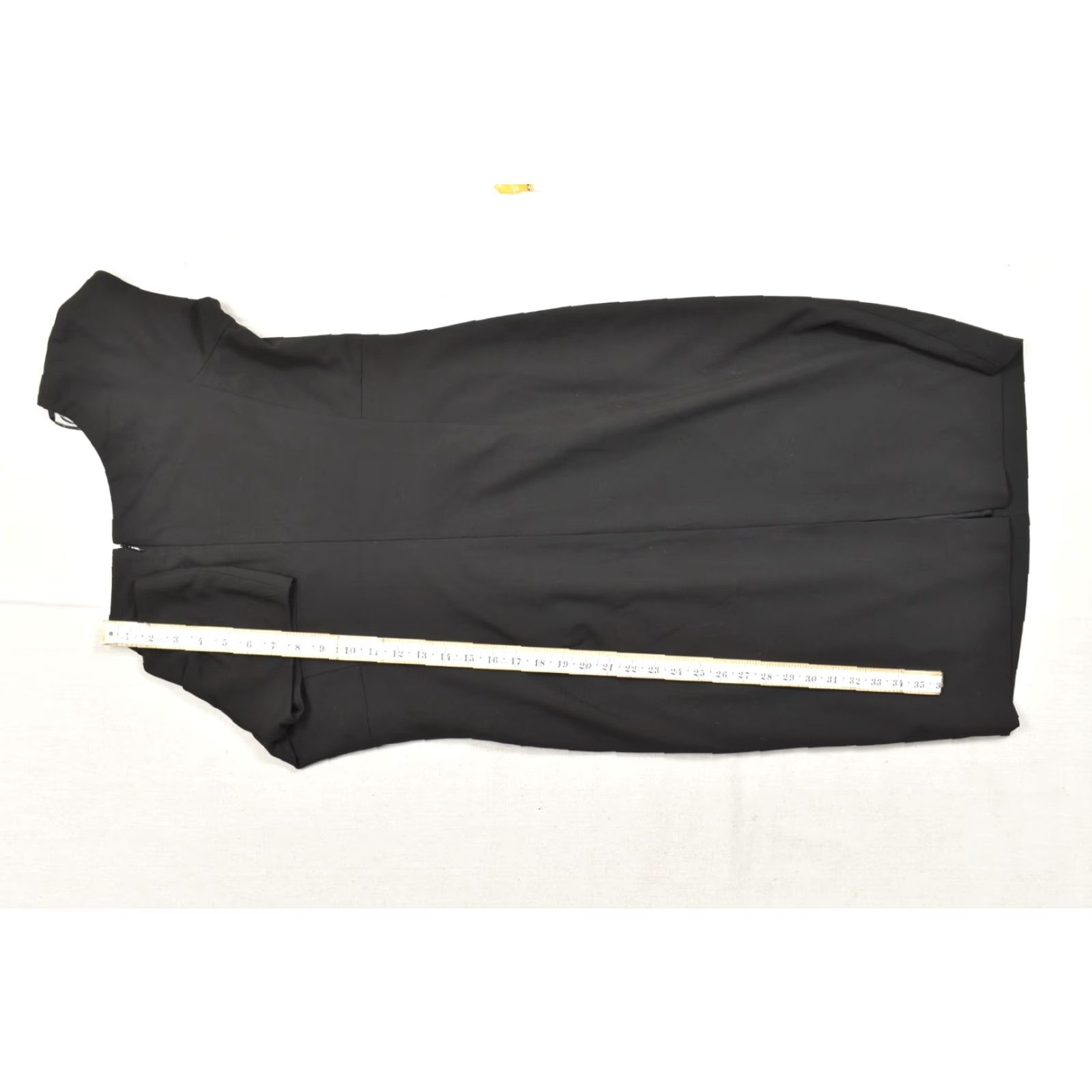Michael Kors Michael Kors Black Sheath Dress Women's Size 12 Short Sleeve Pleated Surplice V-Neck Knee Length Zip Size 34" / US 12 / IT 48 - 8 Thumbnail