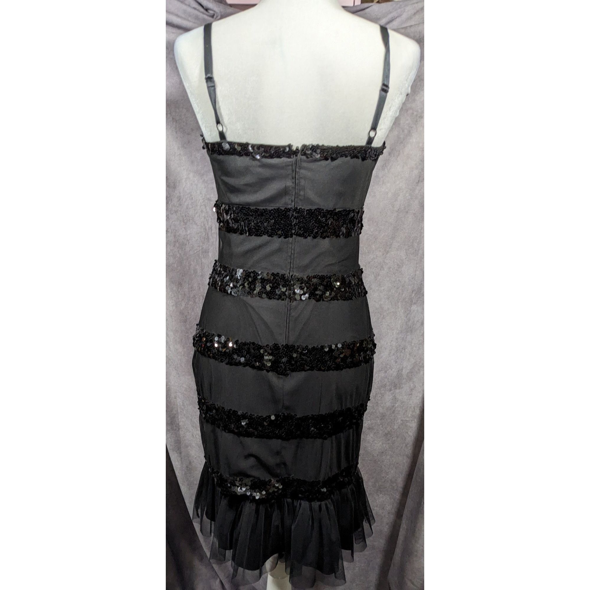 Betsey Johnson Betsey Johnson Evening Black Sequin Striped Dress Size 6 Size M / US 6-8 / IT 42-44 - 6 Thumbnail