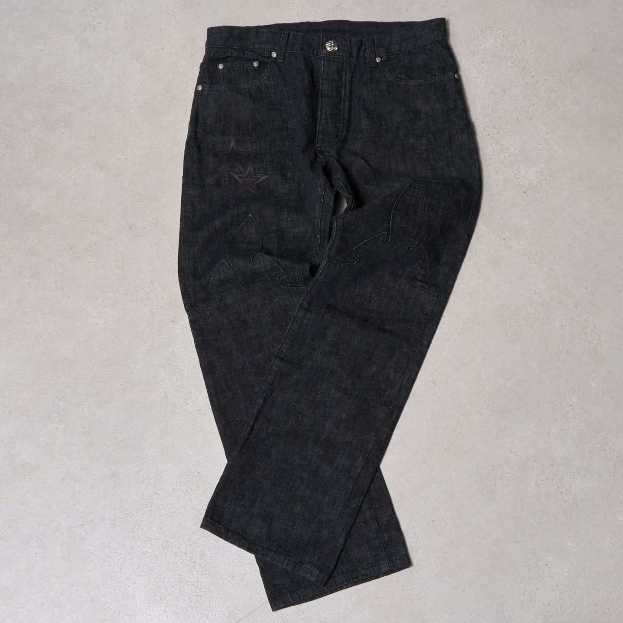 Chrome Hearts CHROME HEARTS Black Double Knee Star Patches Denim Size US 34 / EU 50 - 4 Thumbnail