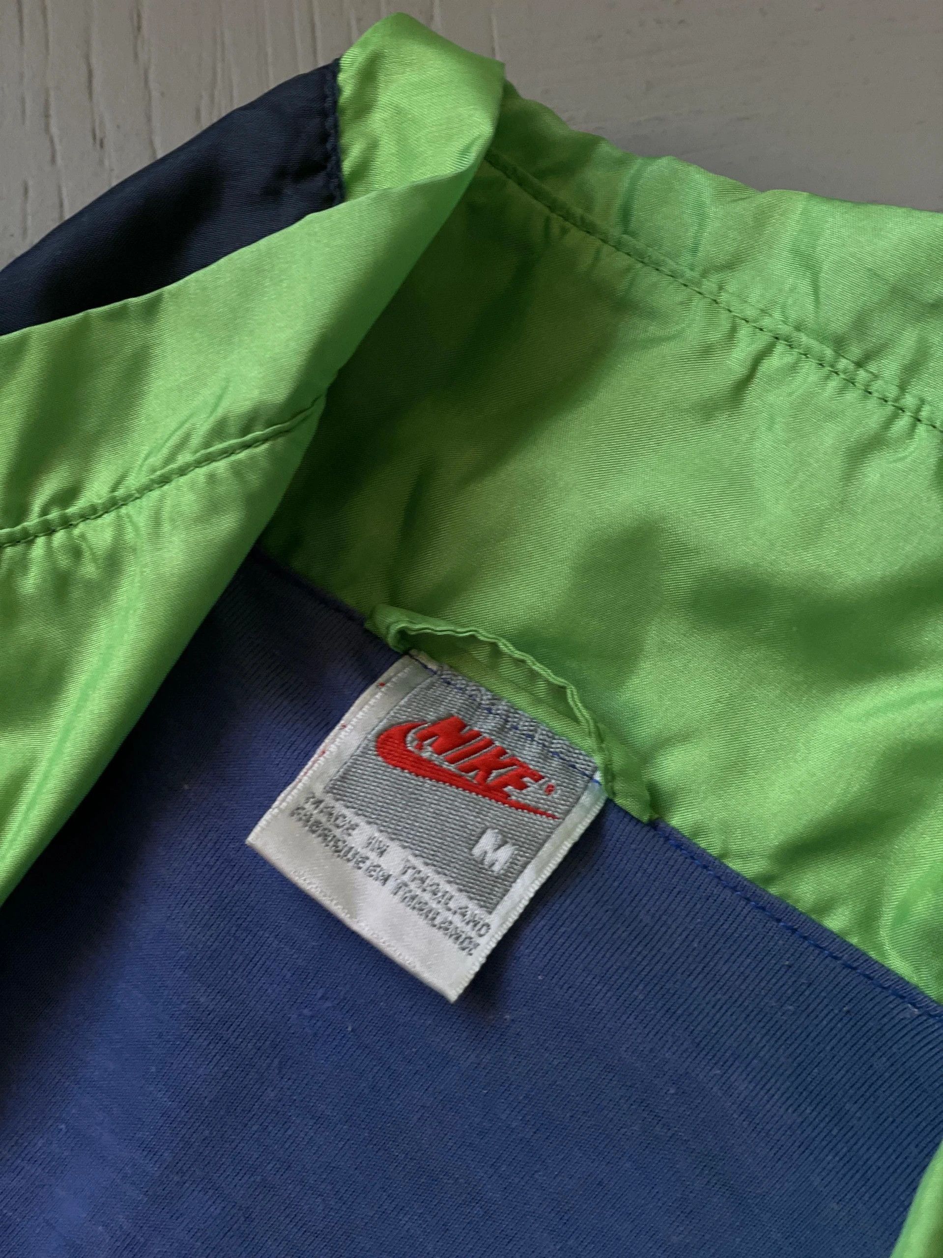 Nike × Vintage Vintage Nike Full Zip Retro Track Jacket Neon/Blue Size US M / EU 48-50 / 2 - 6 Thumbnail
