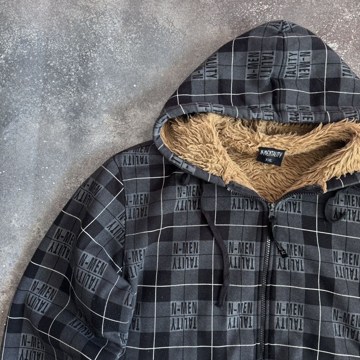 If Six Was Nine Y2K Affliction Style Vintage Faux Fur Lined Zip Hoodie Size US L / EU 52-54 / 3 - 5 Thumbnail