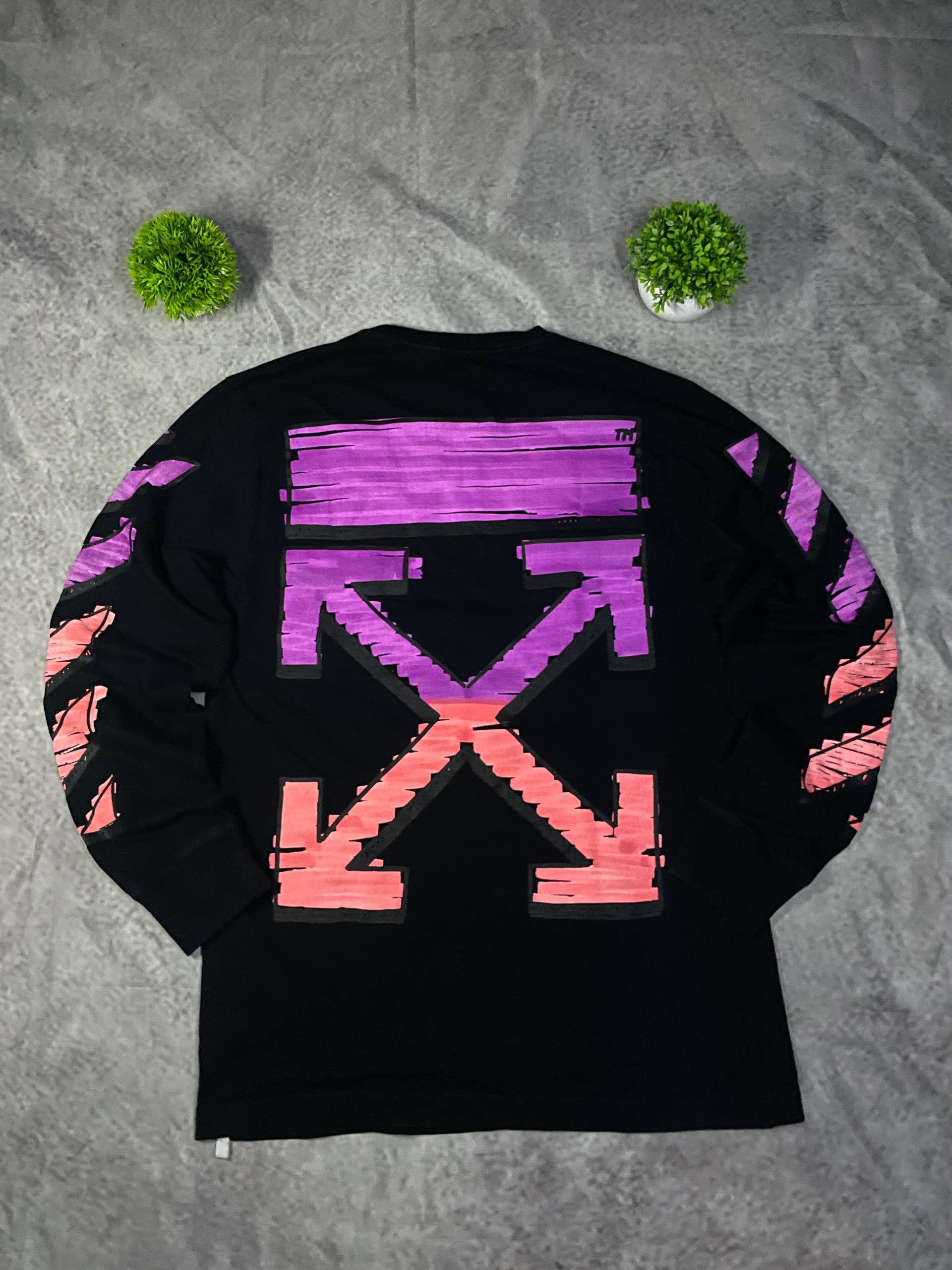 Off white faded embroidered arrows sweatshirt