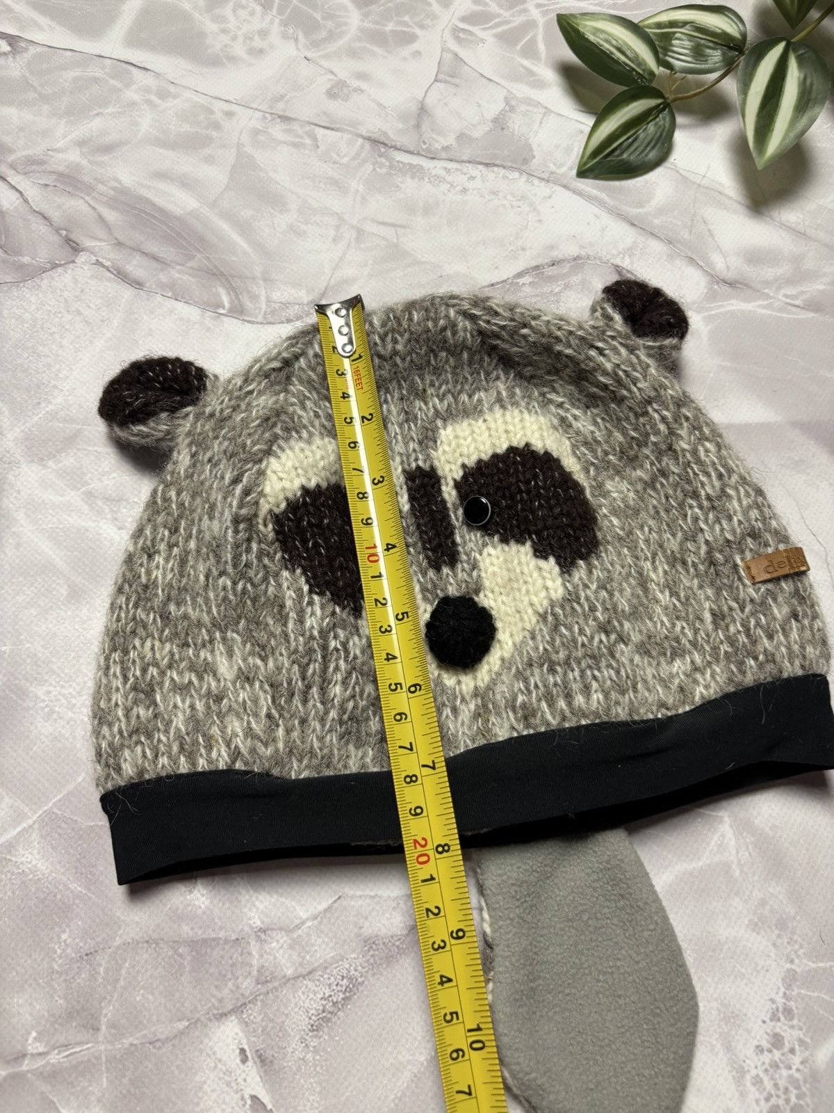 Other deLux Raccoon Knit Beanie Animal Costume Tail Ears One Size Size ONE SIZE - 12 Thumbnail